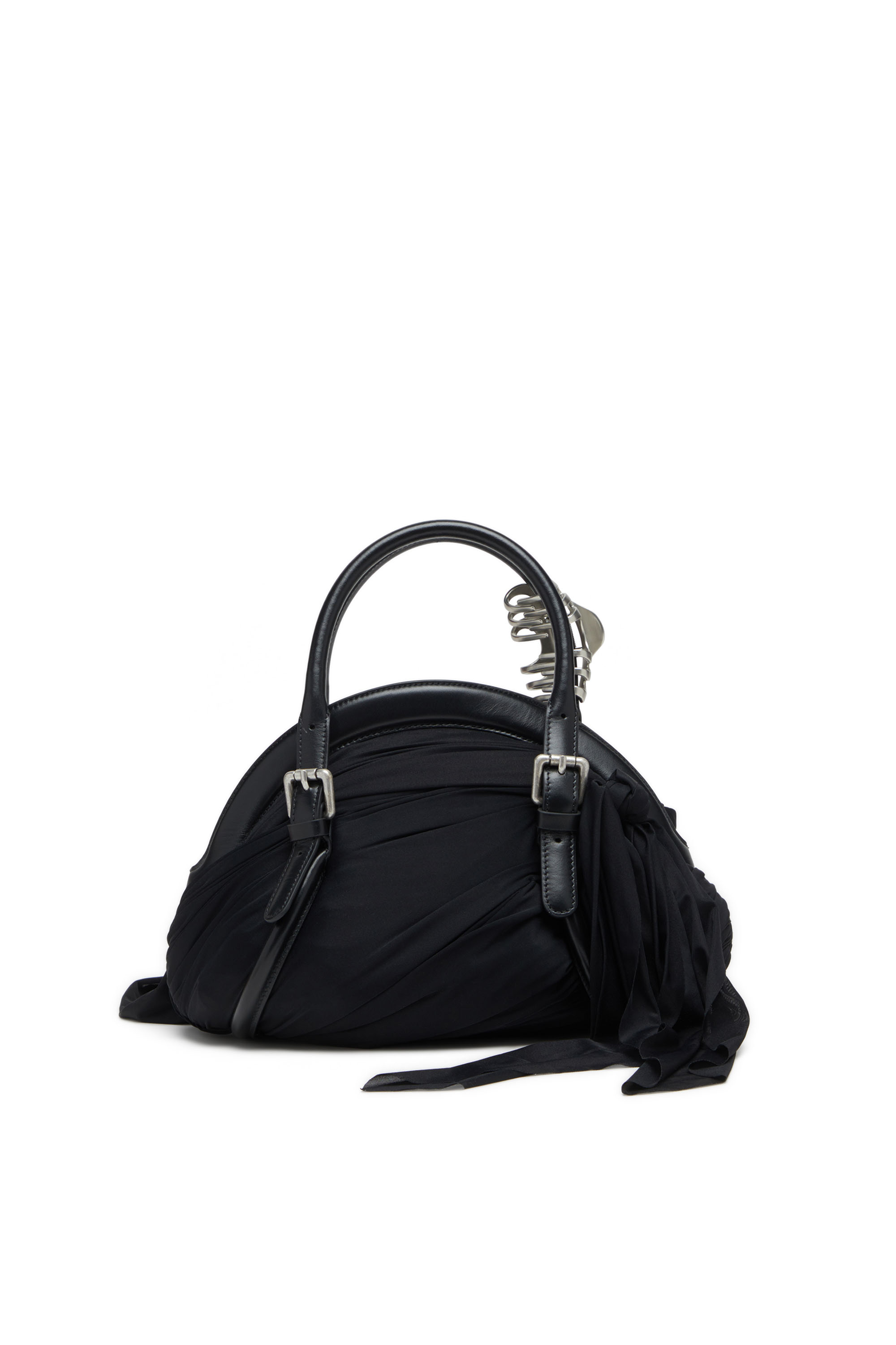 Diesel - TRASH-D TOP HANDLE, Female's Trash-D-Bandana handbag in jersey and leather in Black - 3