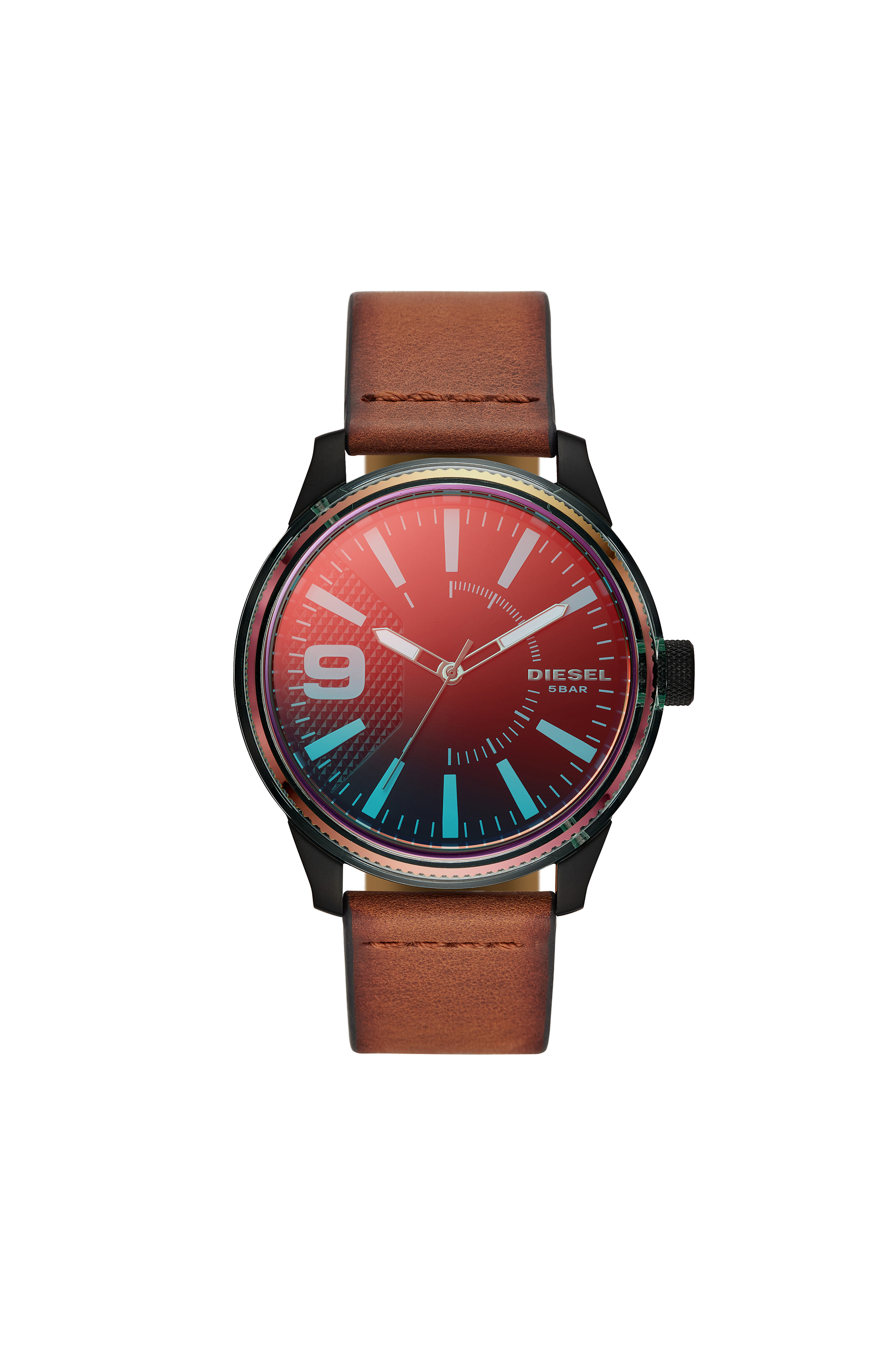 DZ1876 Man: Rasp Nsbb three-hand brown leather watch | Diesel