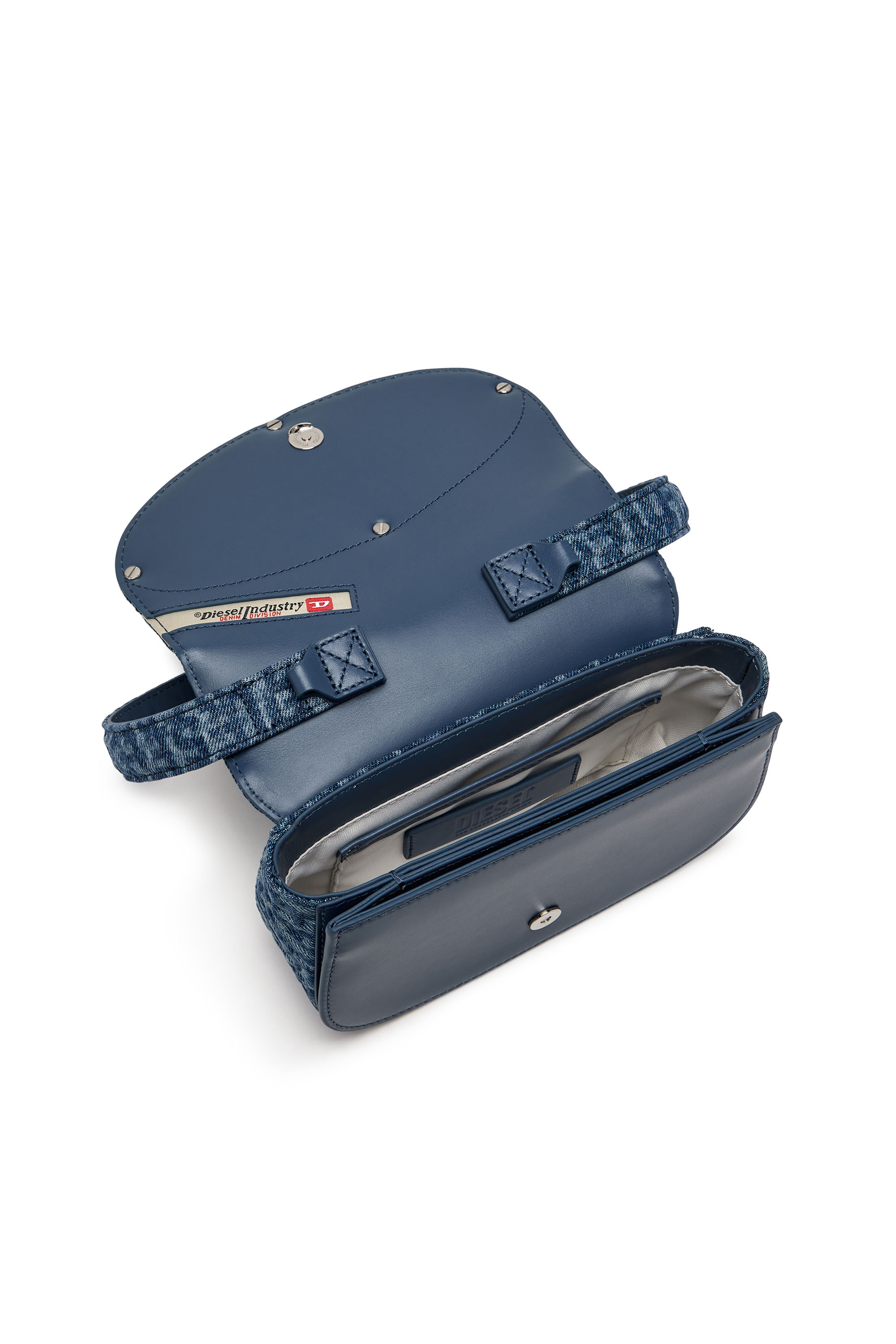 Diesel - 1DR, Woman's 1DR - Iconic monogram shoulder bag in crystal canvas in Blue - 3
