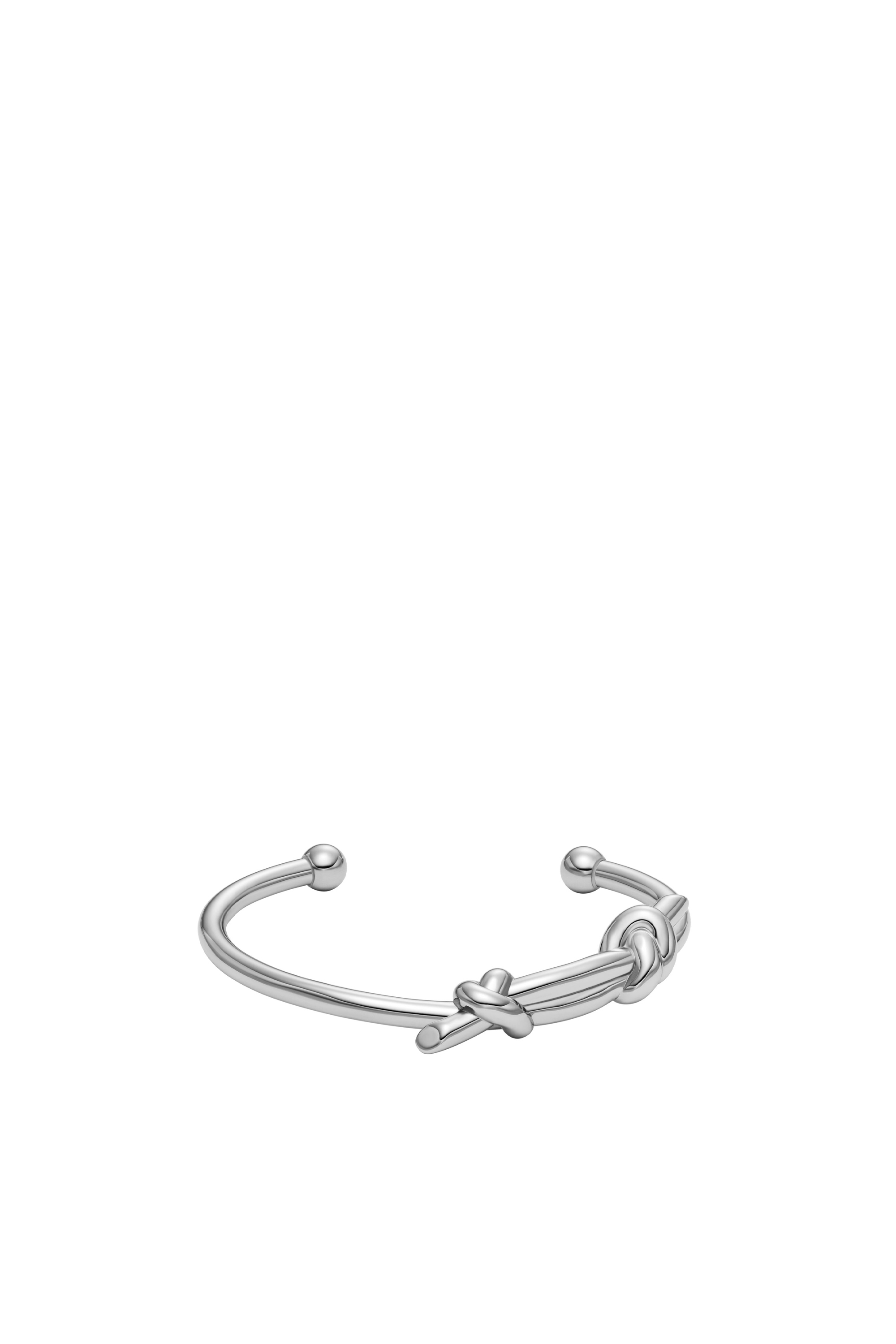 【値下げ中】DIESEL ノットデザイン シルバー バングルDx1448 Women's Stainless Steel Cuff Knot Bracelet | Silver | Diesel