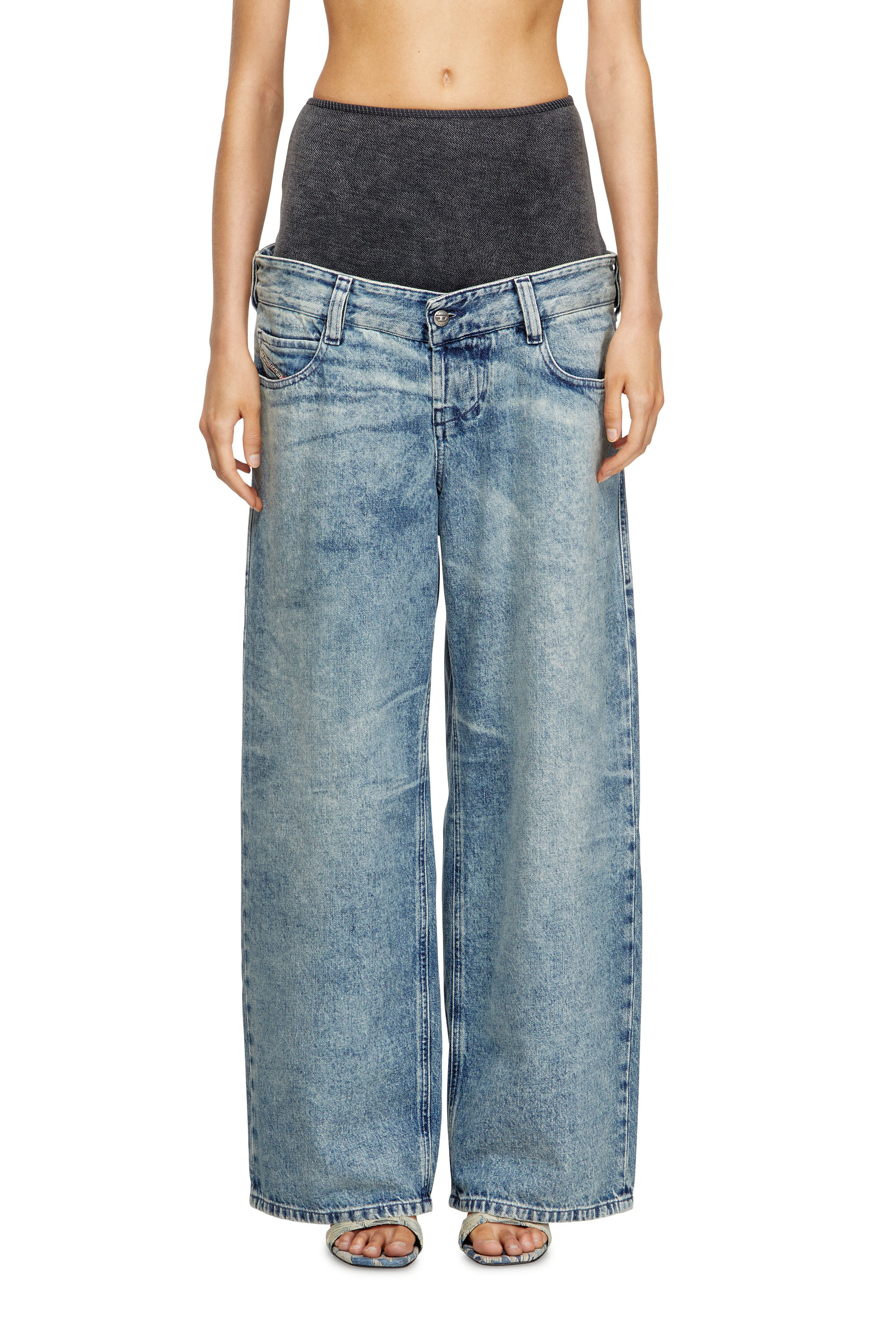 Diesel - Female's Relaxed Jeans D-Eni 09N97, Medium Blue - 1