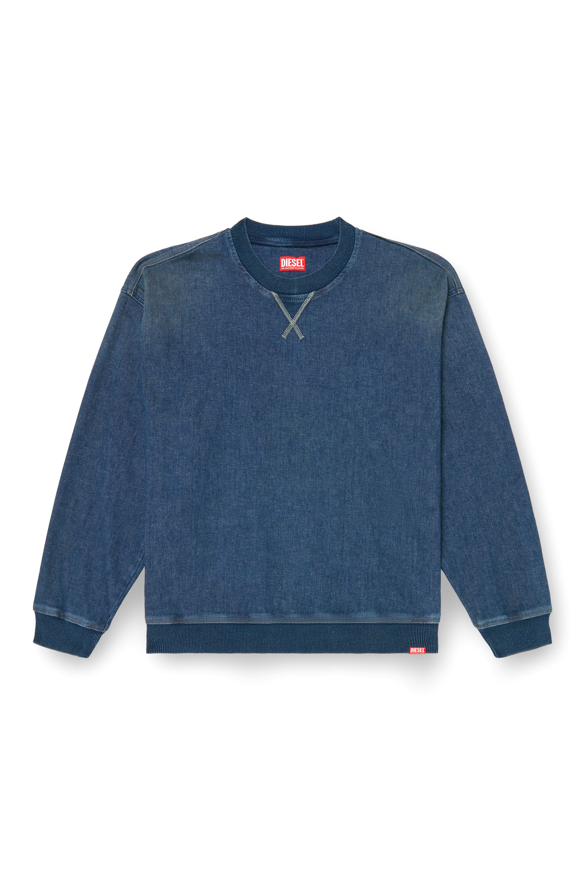 Diesel - D-KRIBY-S TRACK, Sweat-shirt en Track Denim Mixte in Bleu - 2