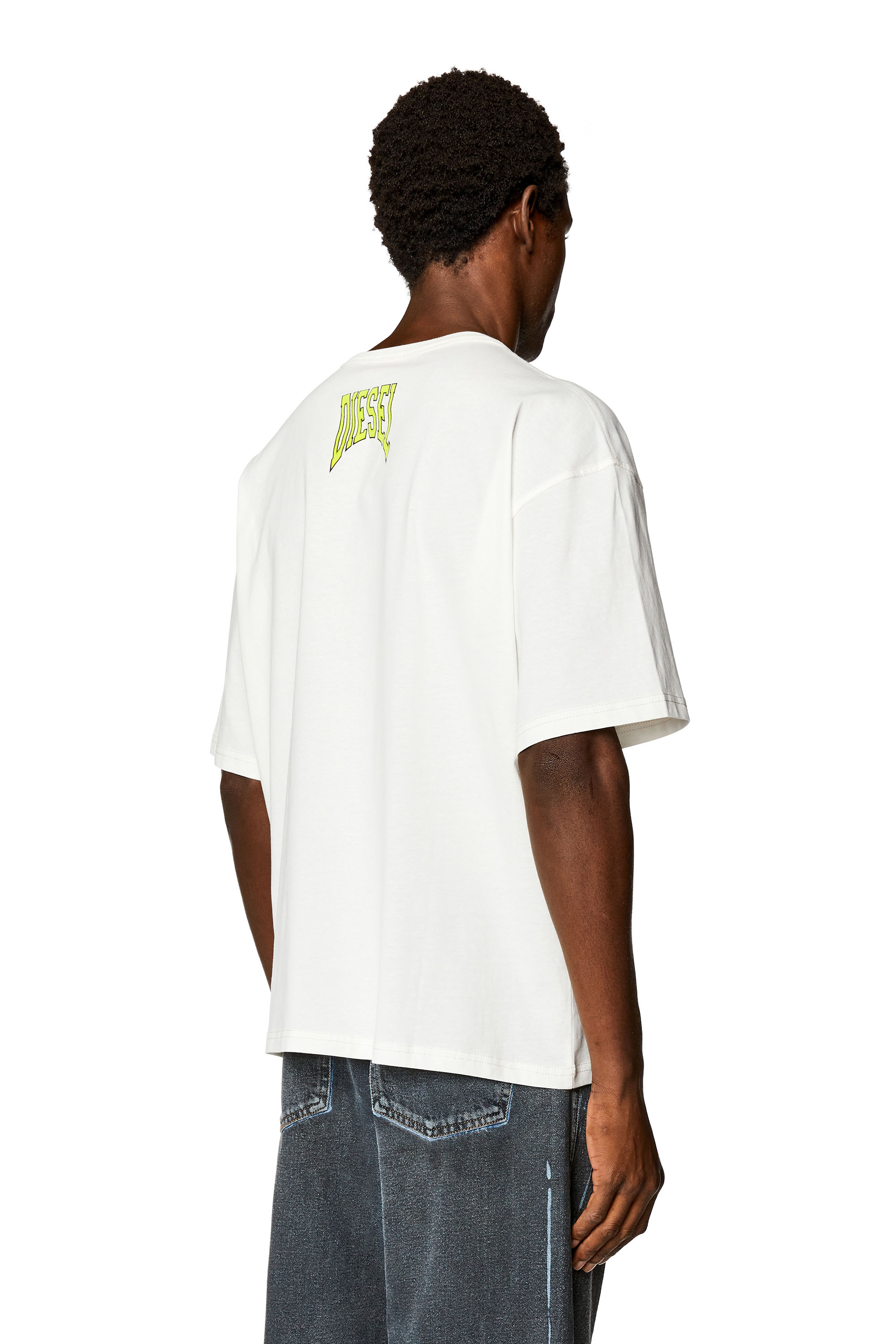 Diesel - T-BOXT-N9, Camiseta de algod&oacute;n org&aacute;nico con logotipo universitario Hombre in Blanco - 4