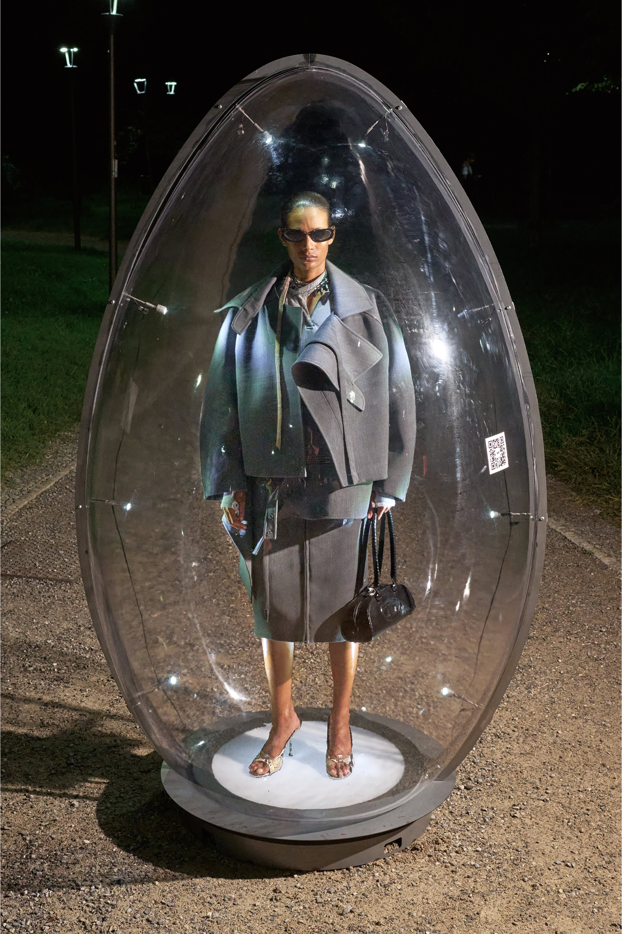 Diesel - T-ECLA, Top de canal&eacute; con correa de cuello biker Mujer in Gris - 4