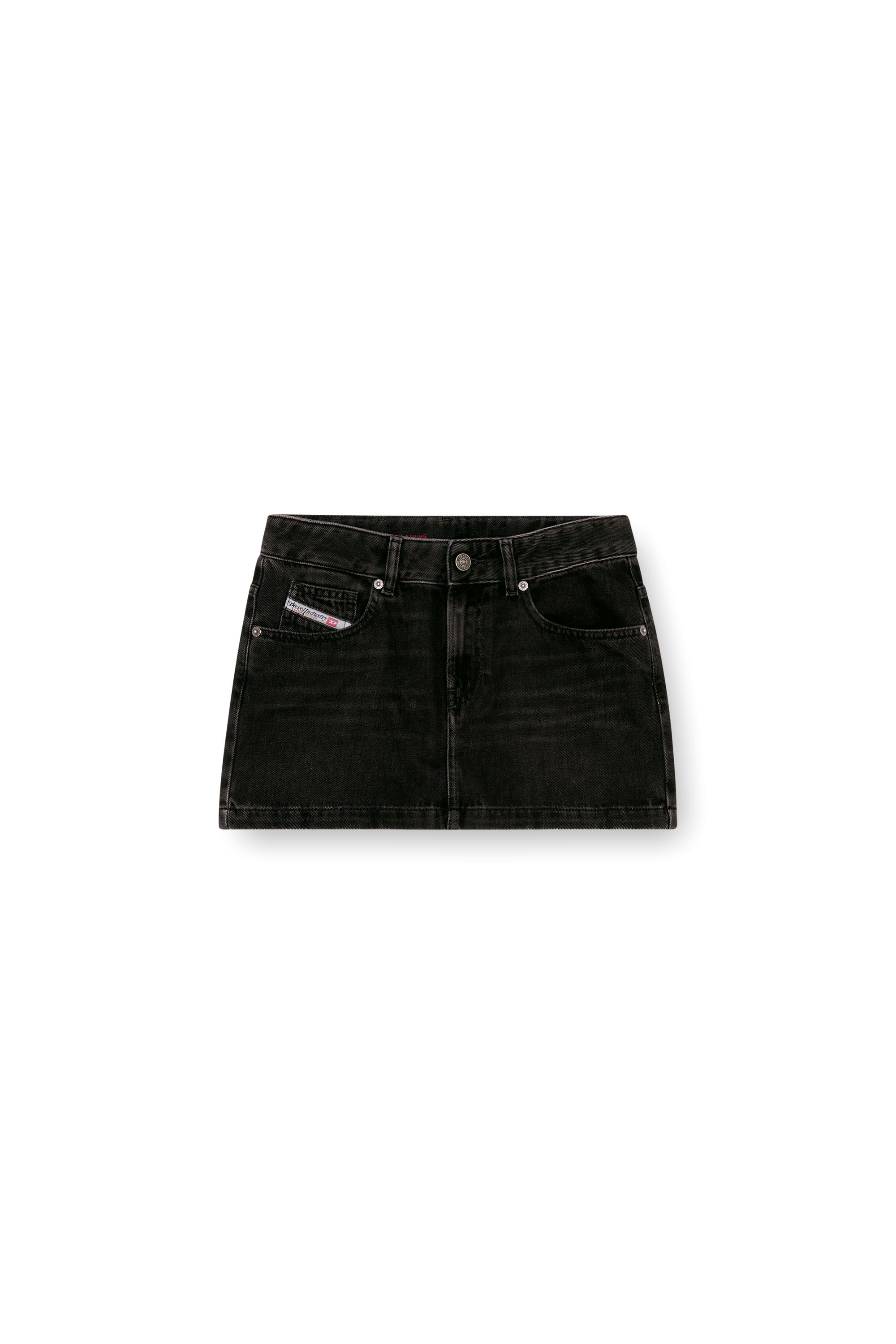 Diesel - DE-RON, Woman's Mini skirt in clean-wash denim in Black - 4