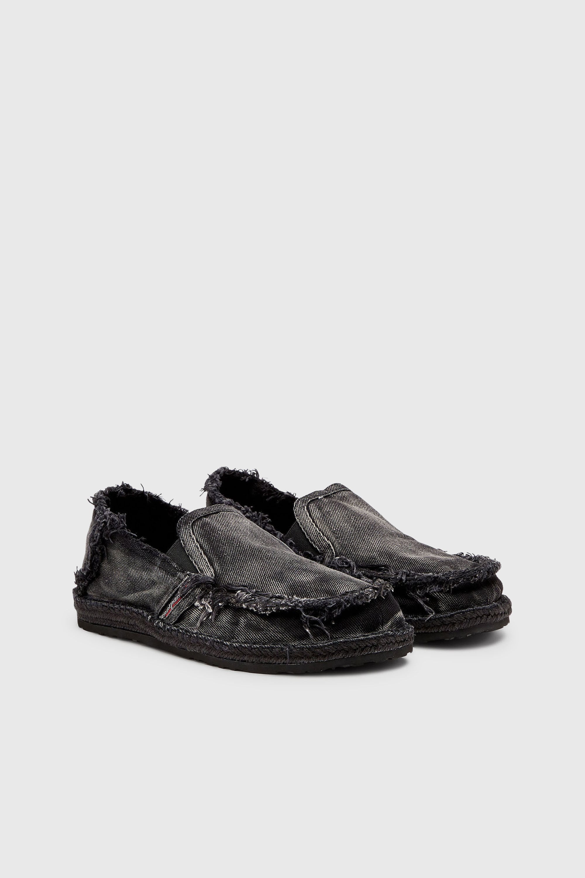 Diesel - D-LUKAS ESP, Man's D-Lukas - Espadrilles in frayed denim in Black - 2