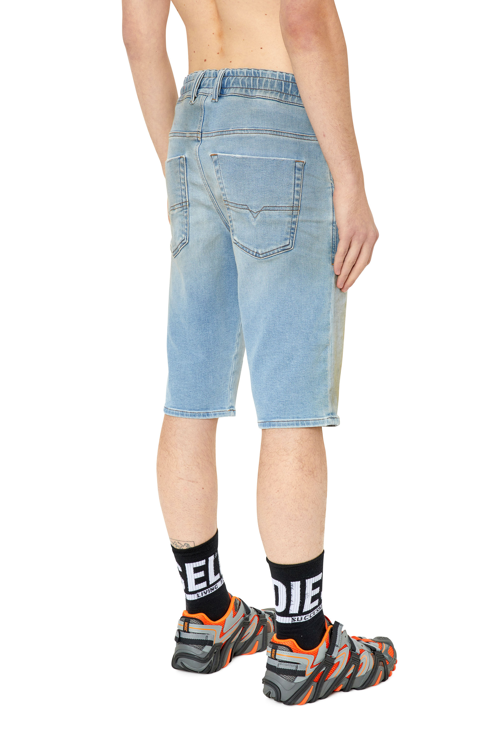 Diesel - D-KROOSHORT-Z-T, Man's Shorts in JoggJeans in Light Blue - 4