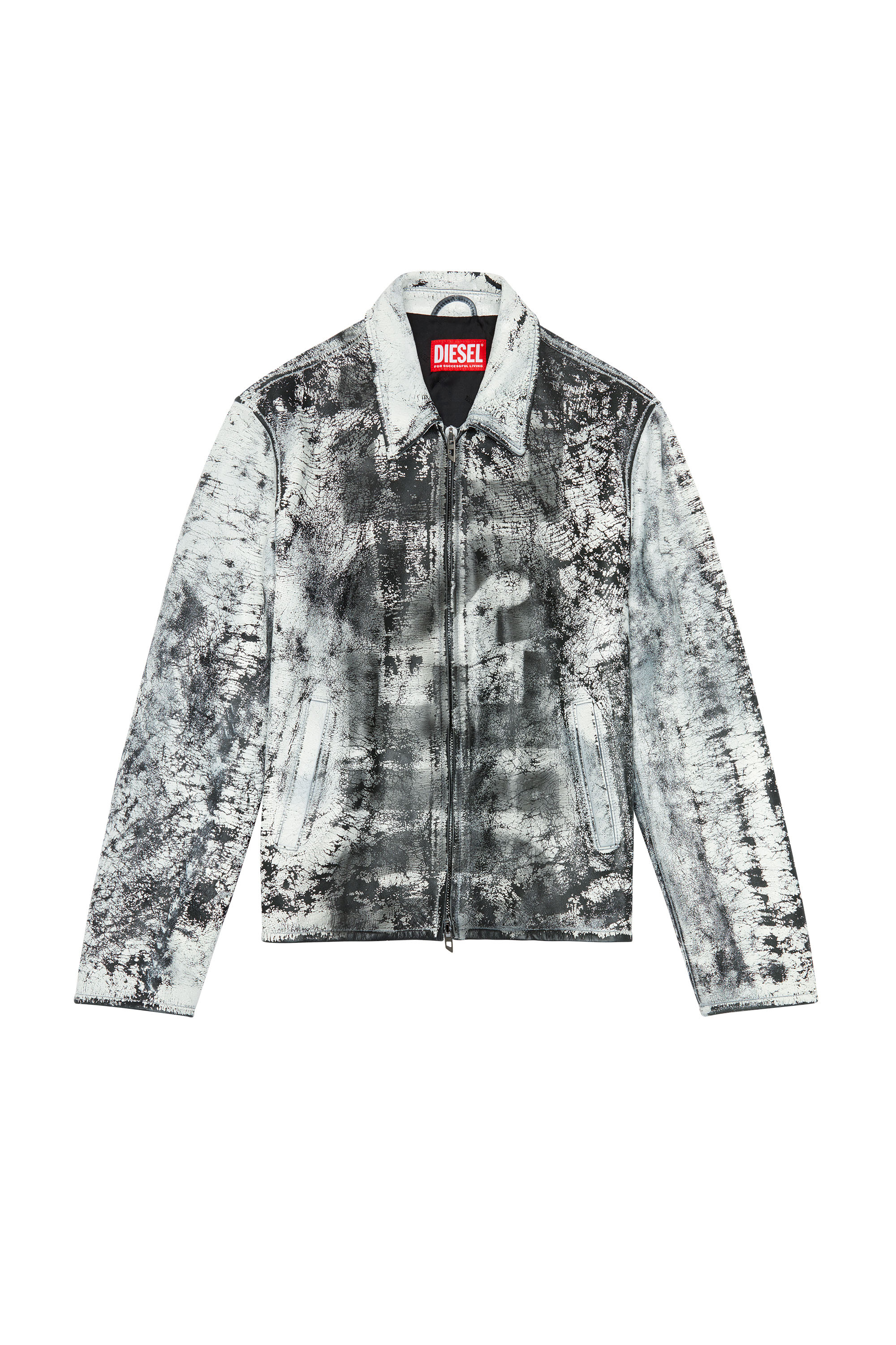 Men's Blouson jacket in treated leather | Multicolor | Diesel US