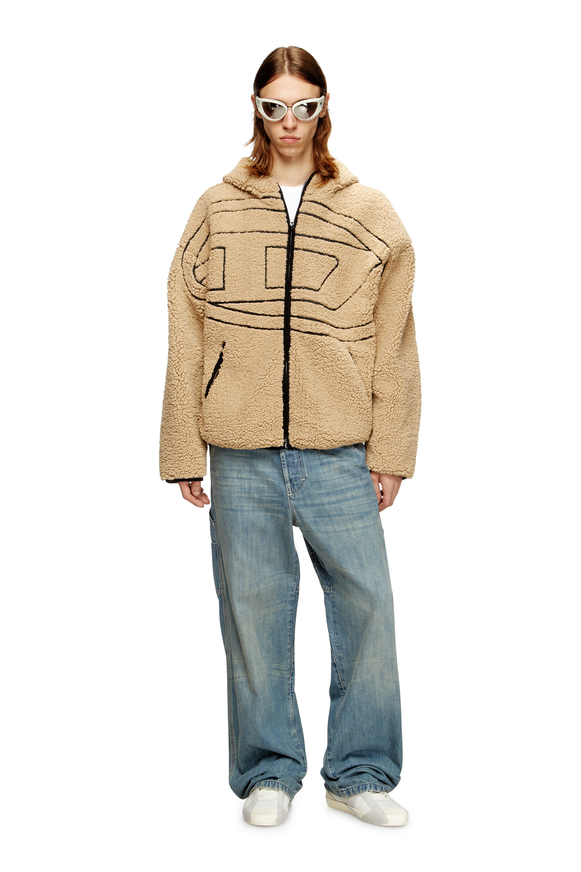 Diesel - S-ZAT, Male's Teddy hoodie sweatshirt in null - 2