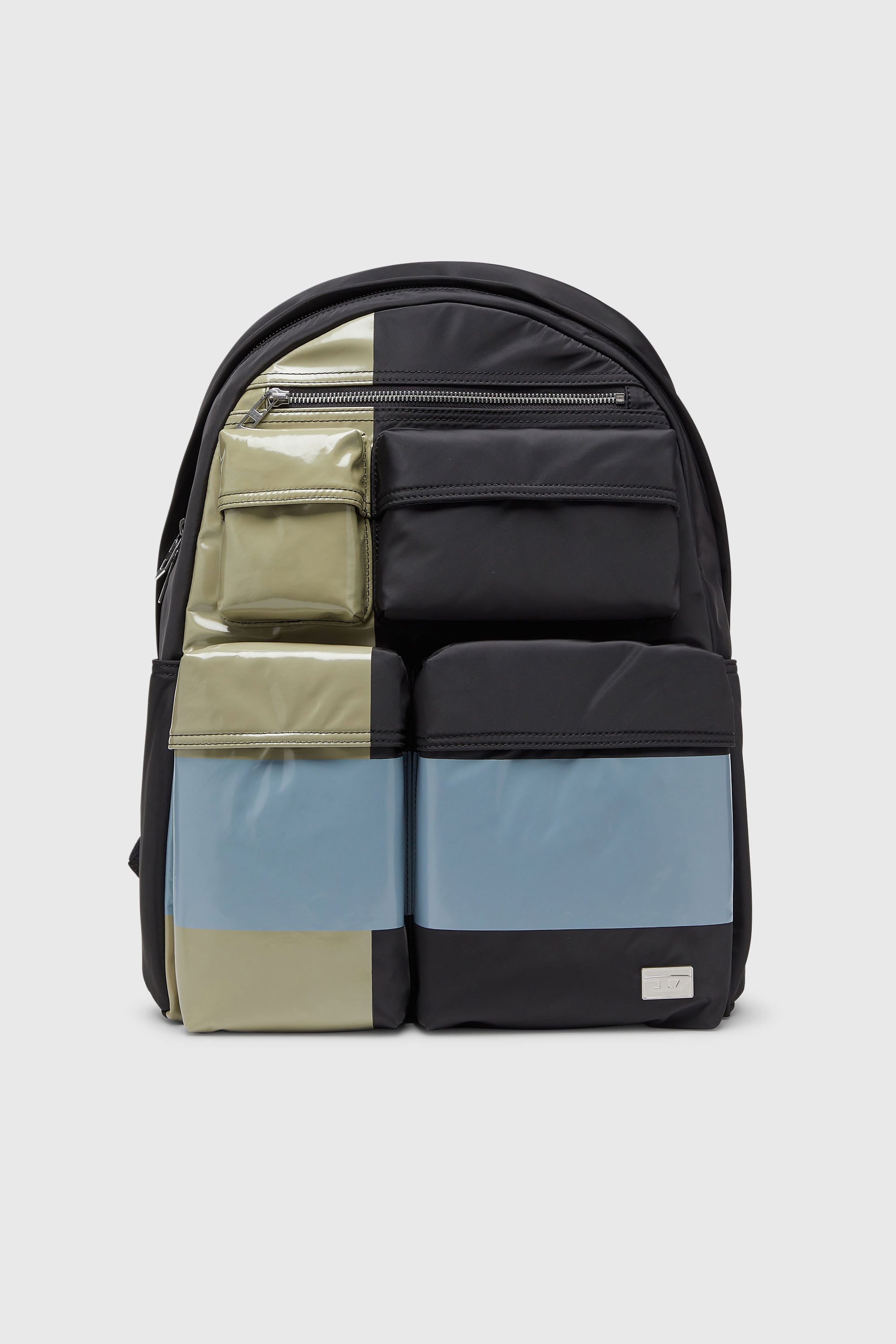 Diesel - MULTI-PKTS BACKPACK X, Unisex's Multi-Pkts - Color-block backpack with multiple pockets in Black/Green - 1