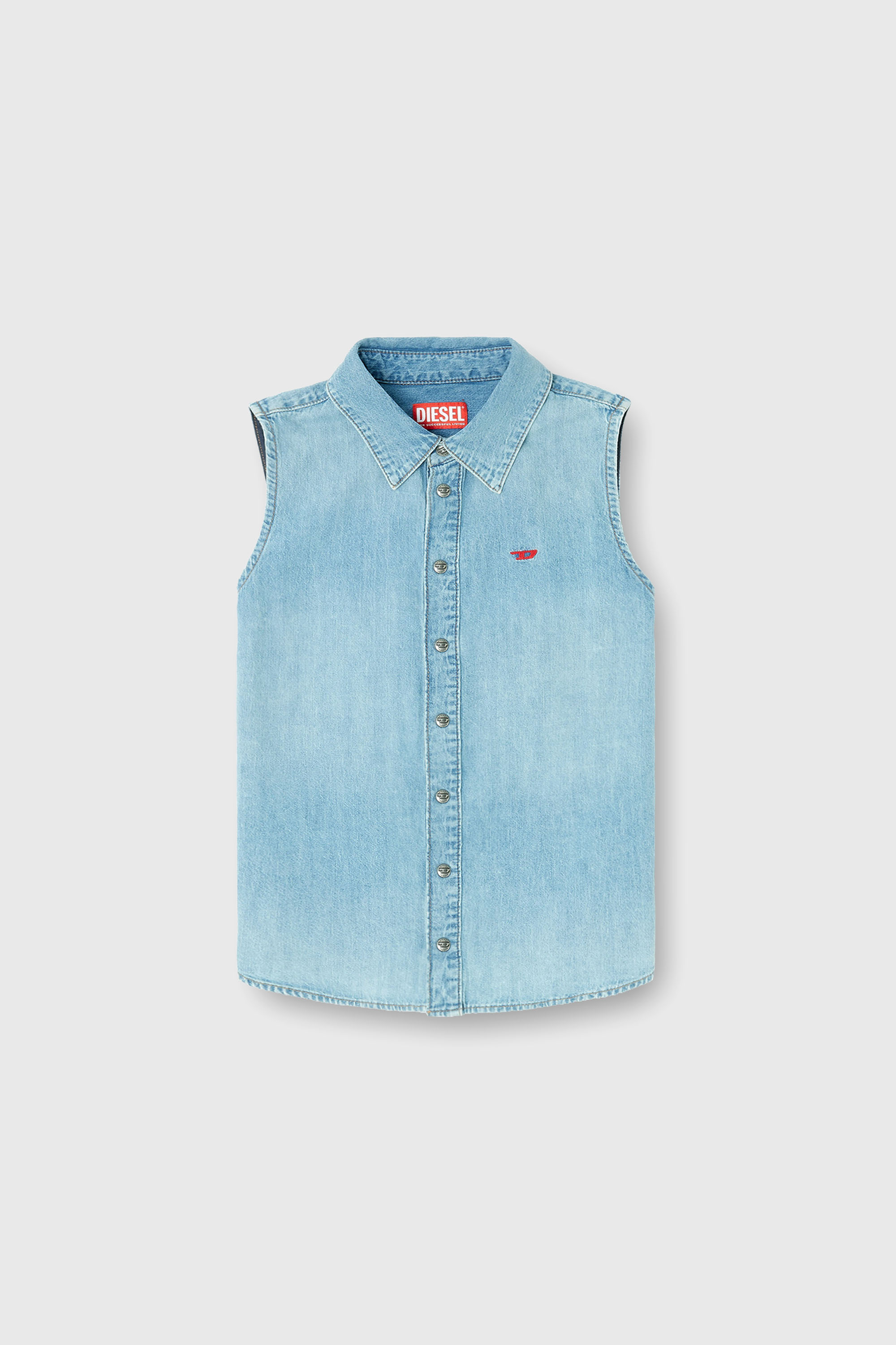 Diesel - DE-EAZY-SL, Female's Sleeveless denim shirt in Light Blue - 2