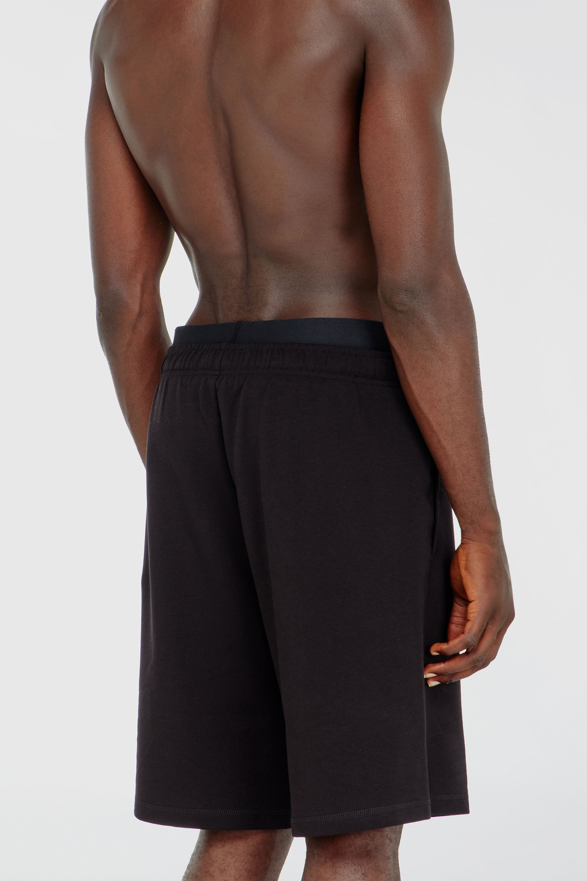 Diesel - DEVIN-D-POP, Short de algod&oacute;n con cintura con logotipo Diesel Hombre in Negro - 2