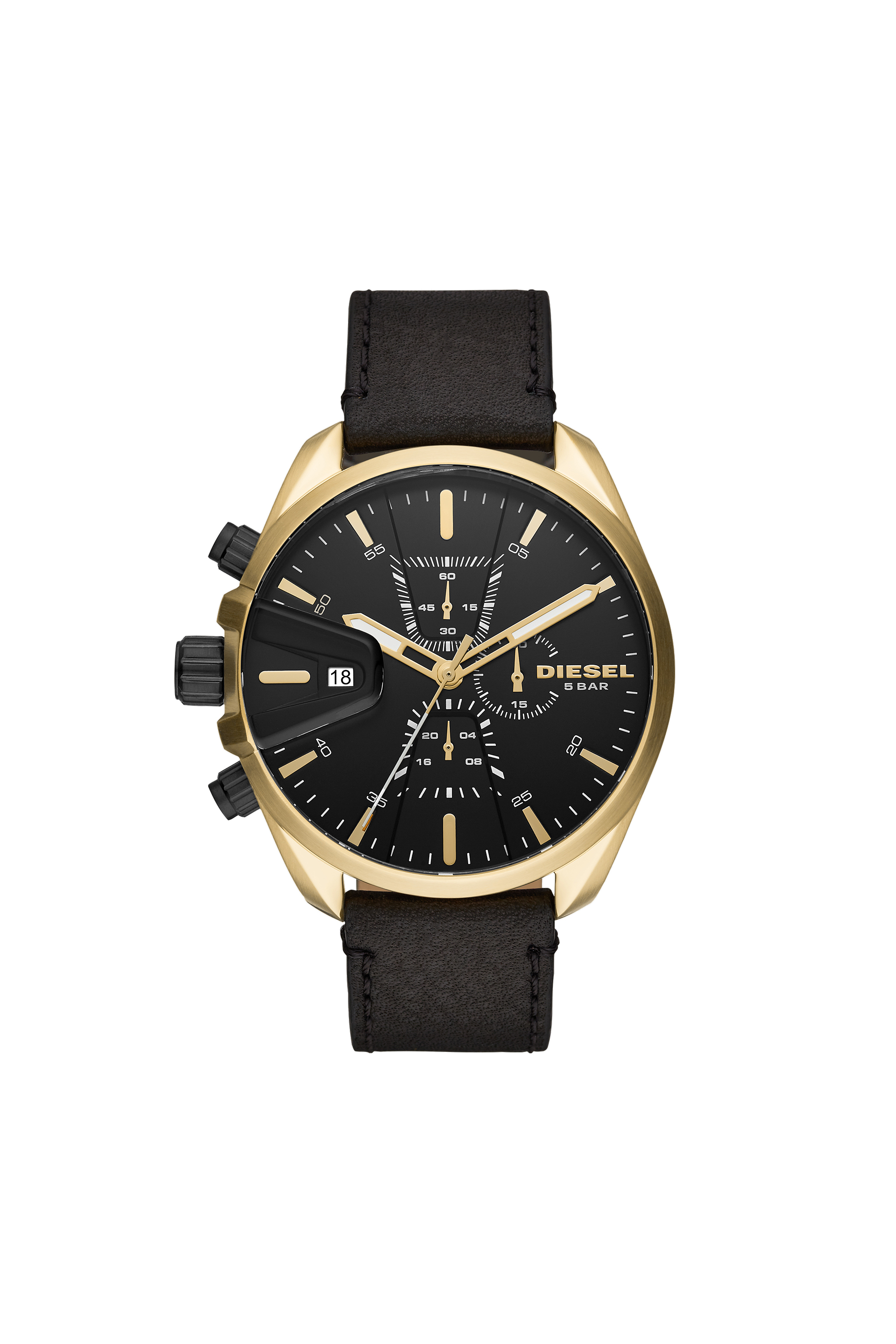 【美品】DIESEL MA-1 DZ4516 Man: MS9 chronograph black leather watch | Diesel