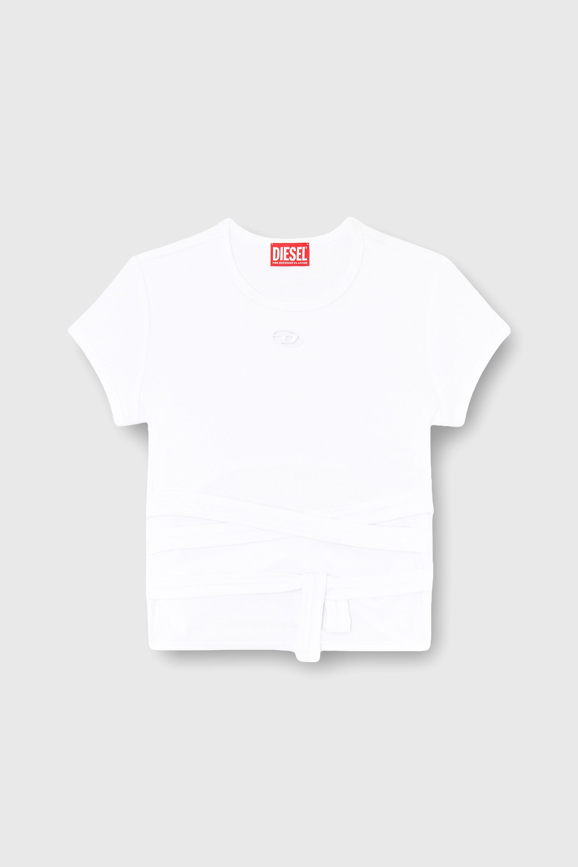 Diesel - T-BUNNY-TAIL-S1, Top de canal&eacute; con cordones envolventes Mujer in Blanco - 2