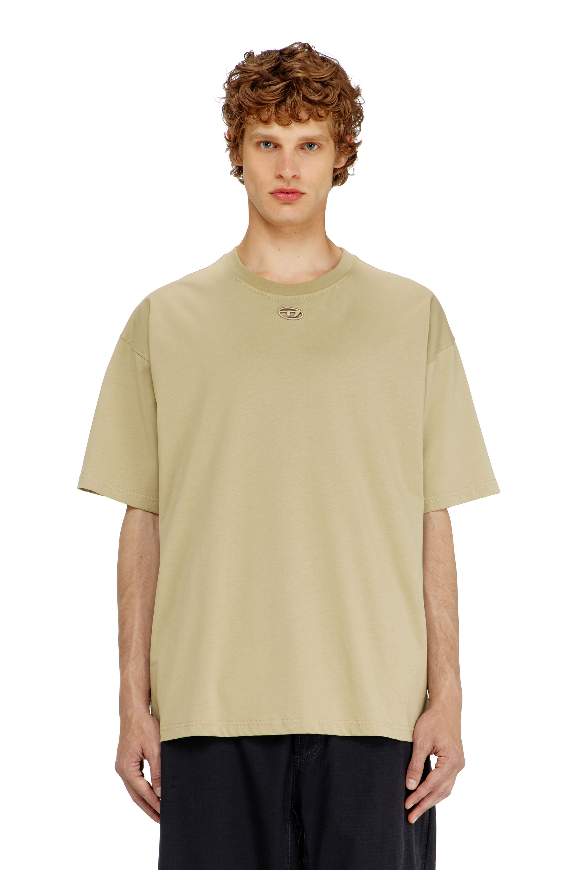 Diesel - T-BOXT-DCO, Camiseta de algod&oacute;n relajada con bordado Oval D Hombre in Beige - 3