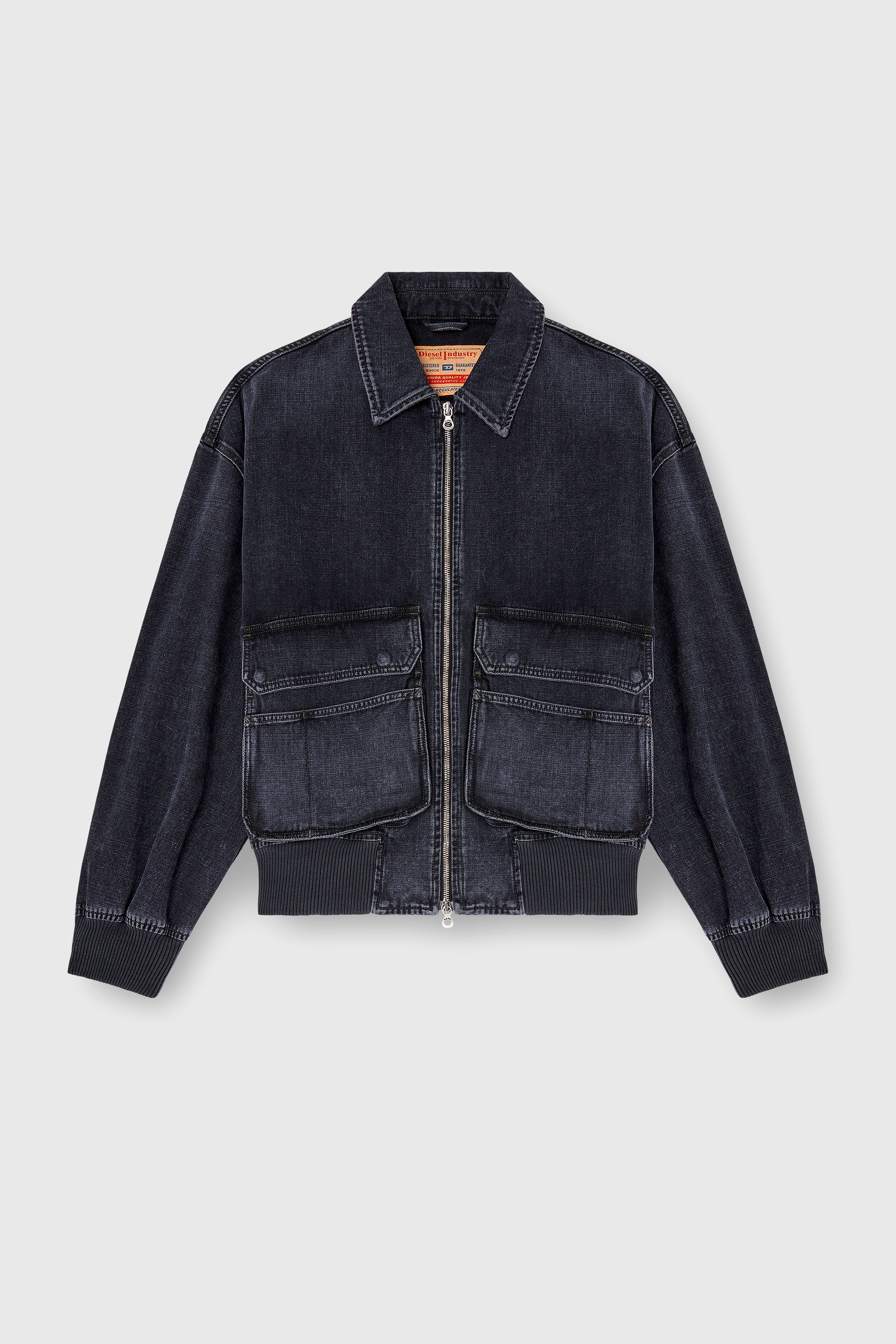 Diesel - D-KURZ, Veste en denim tiss&eacute; batavia Mixte in Noir - 2