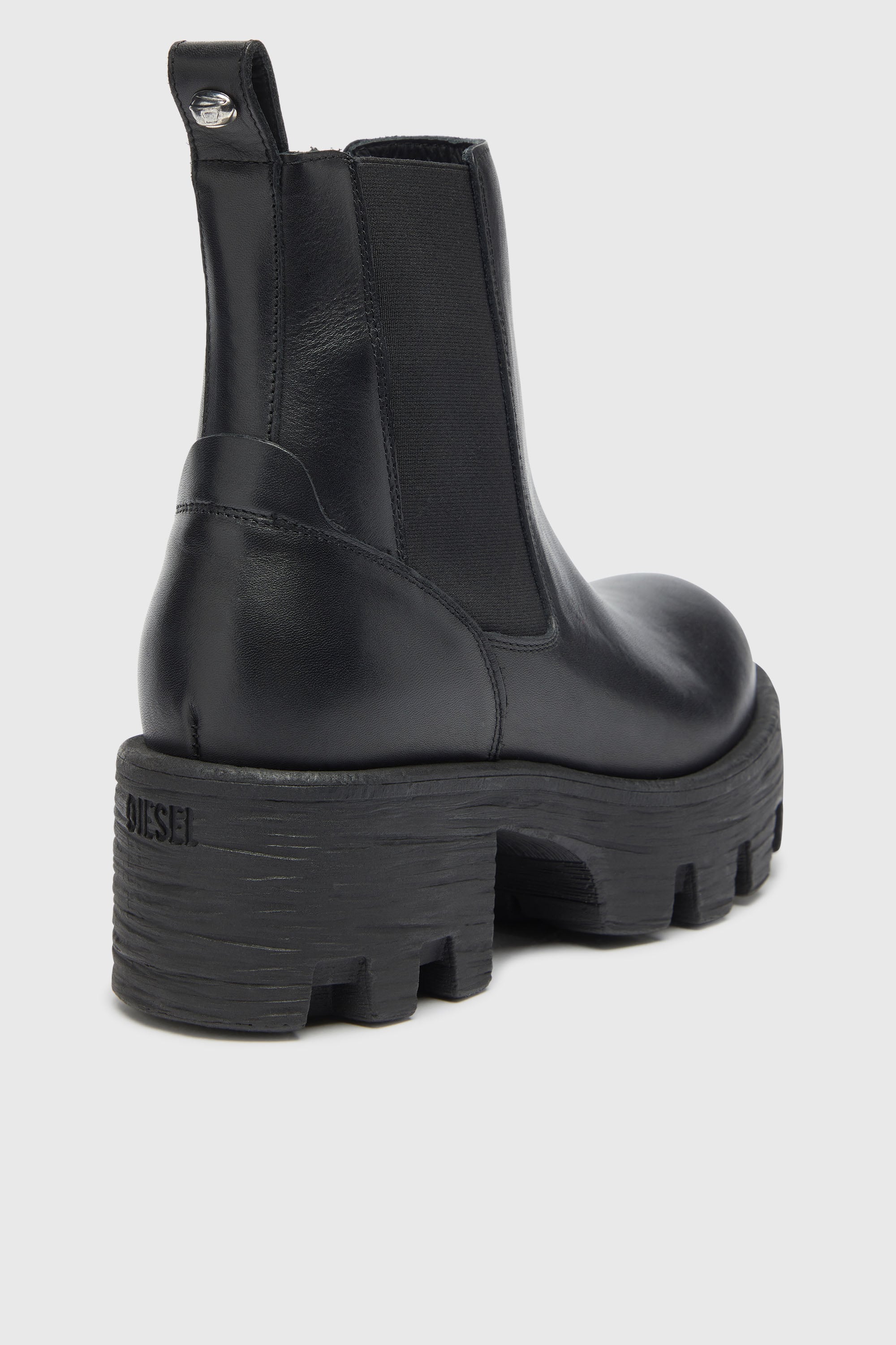 Diesel - D-HAMMER CHUNKY W, D-Hammer - Botines Chelsea de piel con suela gruesa Mujer in Negro - 4