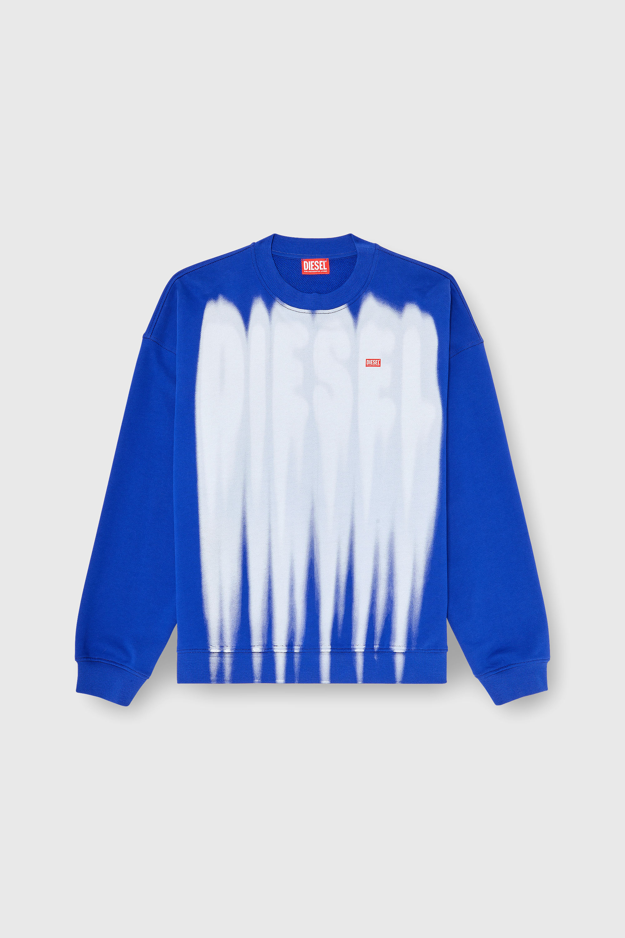 Diesel - S-BOXT-AA1, Man's Cotton sweatshirt with graphic print in White/Blue - 2