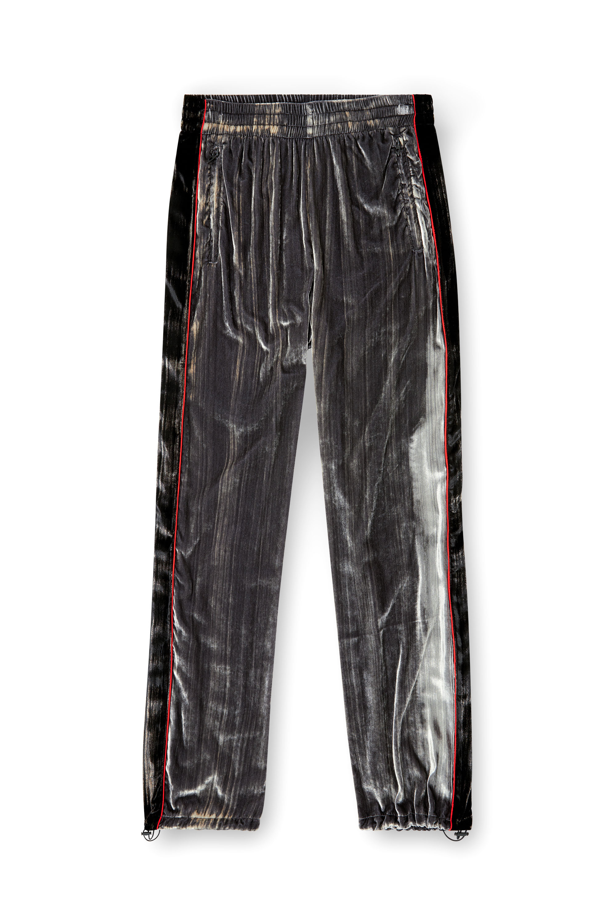 Diesel - P-HAY-FEM, Woman's Track pants in treated velvet in Dark grey - 4