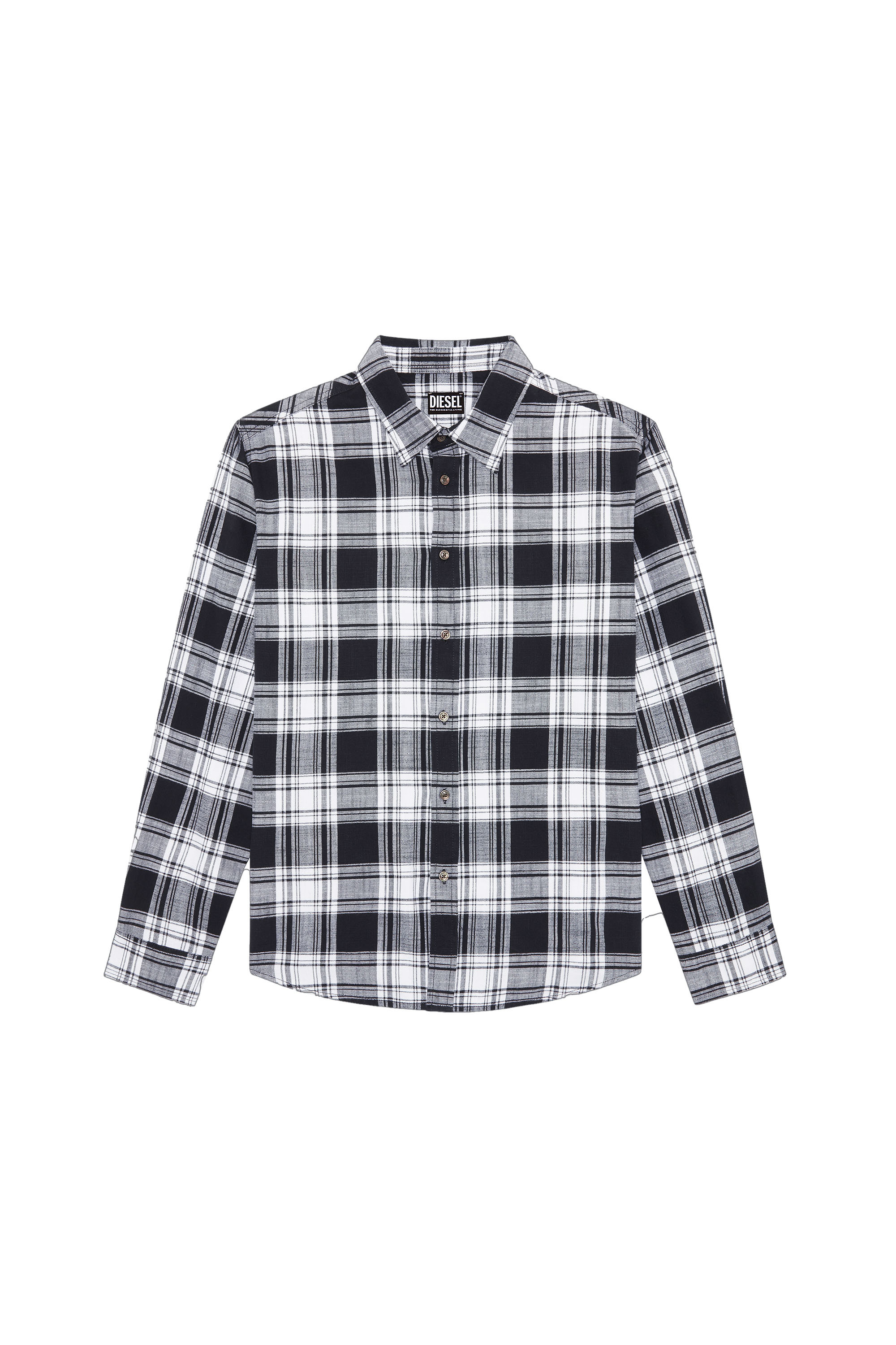 Diesel - S-UMBE-CHECK-N, Man's Check flannel shirt in Black/White - 2
