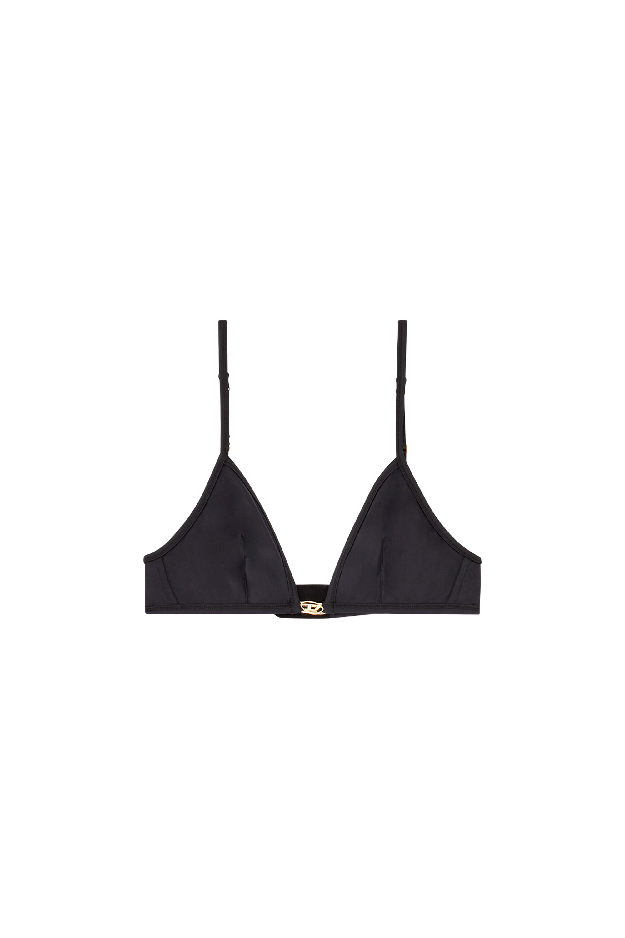 Diesel - LUNA-UTLT, Soutien-gorge triangle en nylon avec d&eacute;tail Oval D Femme in Noir - 3