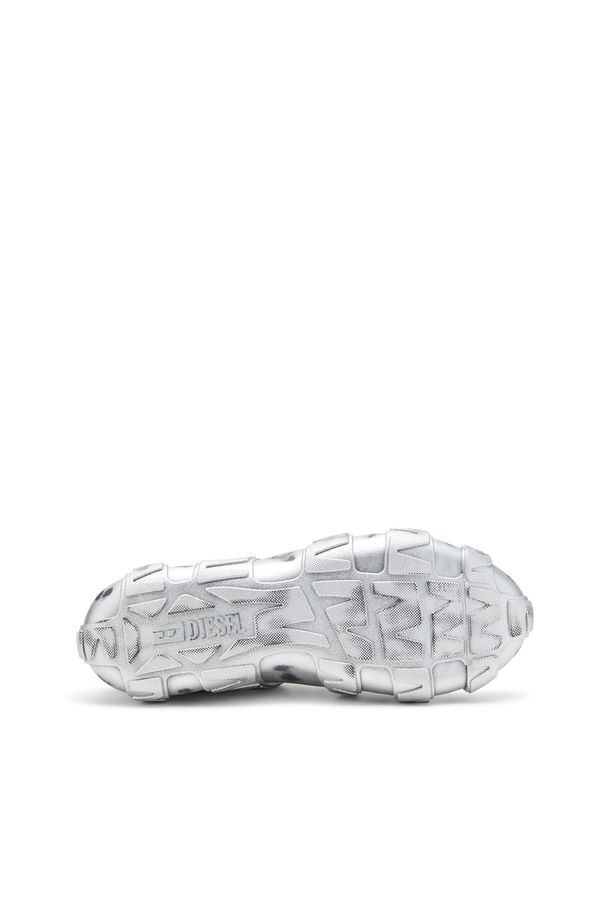 Diesel - S-D-GRIFFE LOW, Male's S-D-Griffe-Metallic sneakers in mesh and PU in Silver - 4