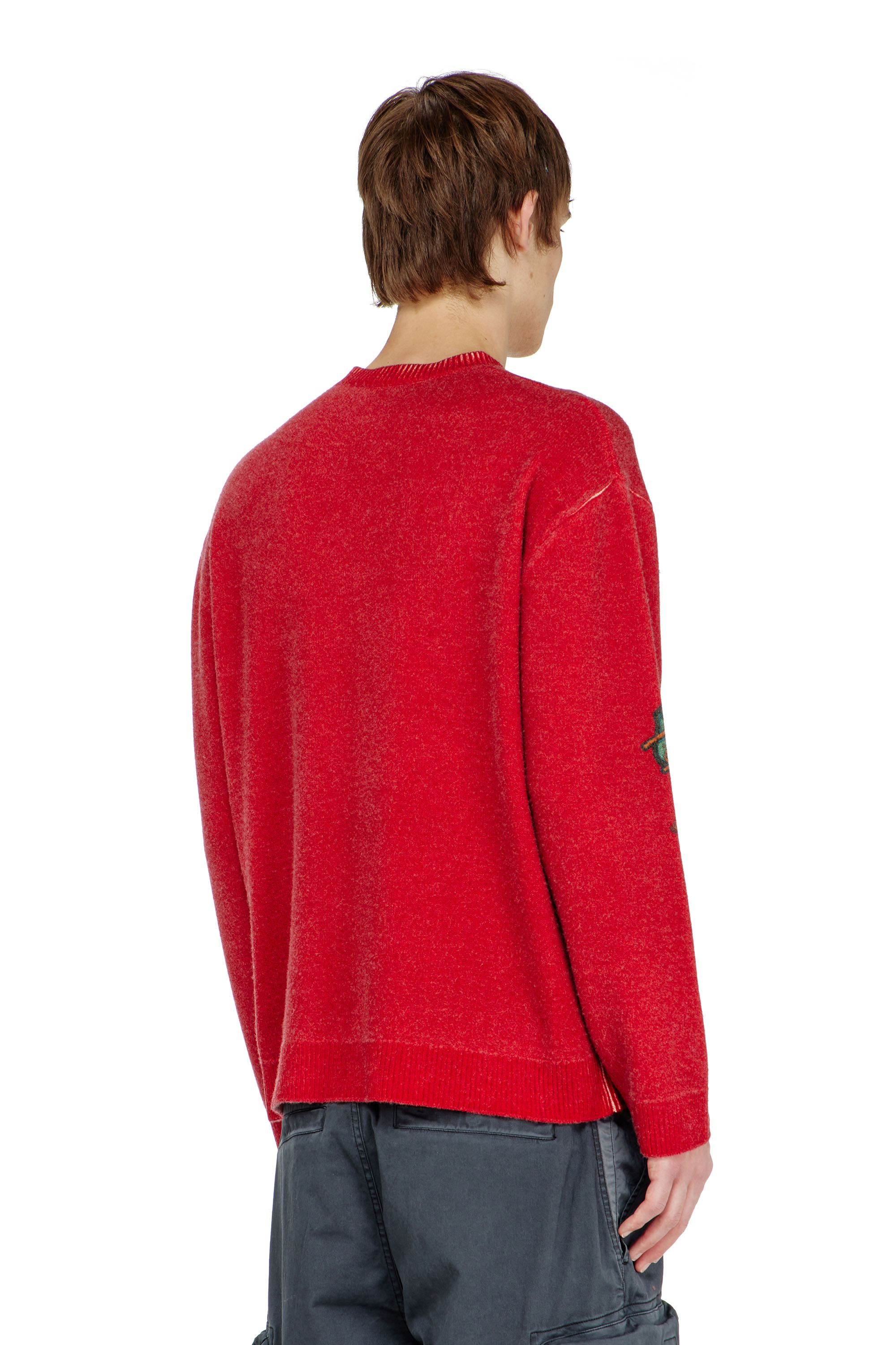 Diesel - K-PATCY, Jersey de lana con parches impresos Hombre in Rojo - 3