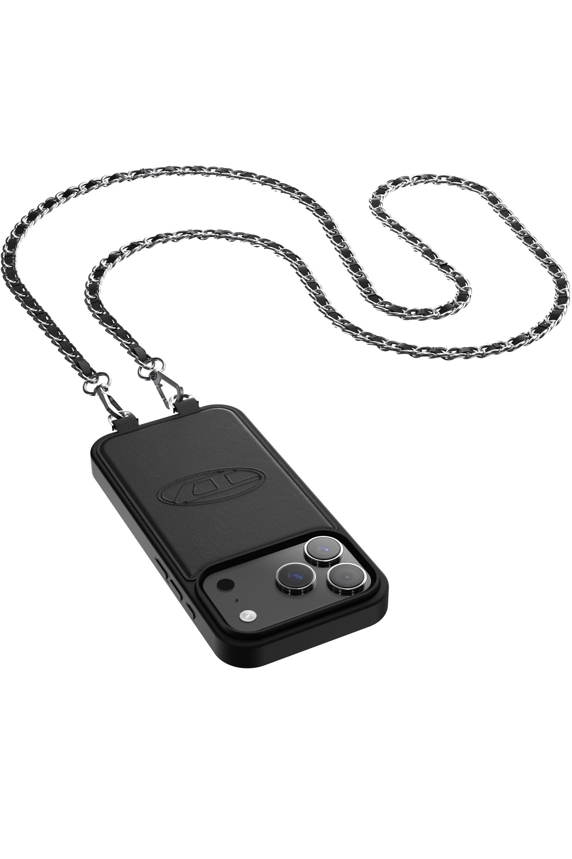 Diesel - 60662 MOULDED CASE, Unisex's Oval D case with wrist strap and MagSafe for iPhone 17 Pro in Black - 2