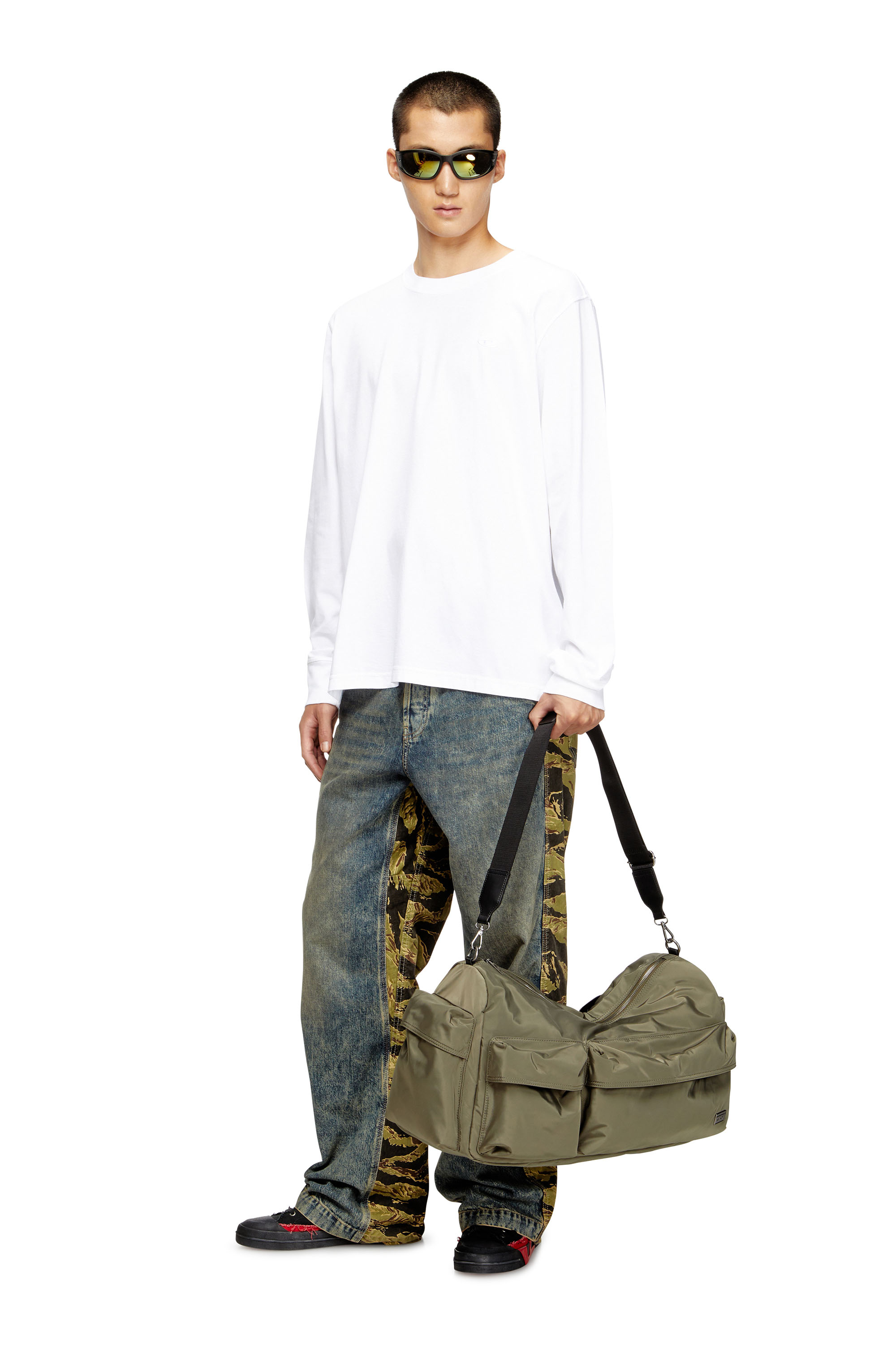 Diesel - MULTI-PKTS DUFFLE X, Multi-Pkts-Sac polochon multipoche en étoffe utilitaire Mixte in Vert - 2
