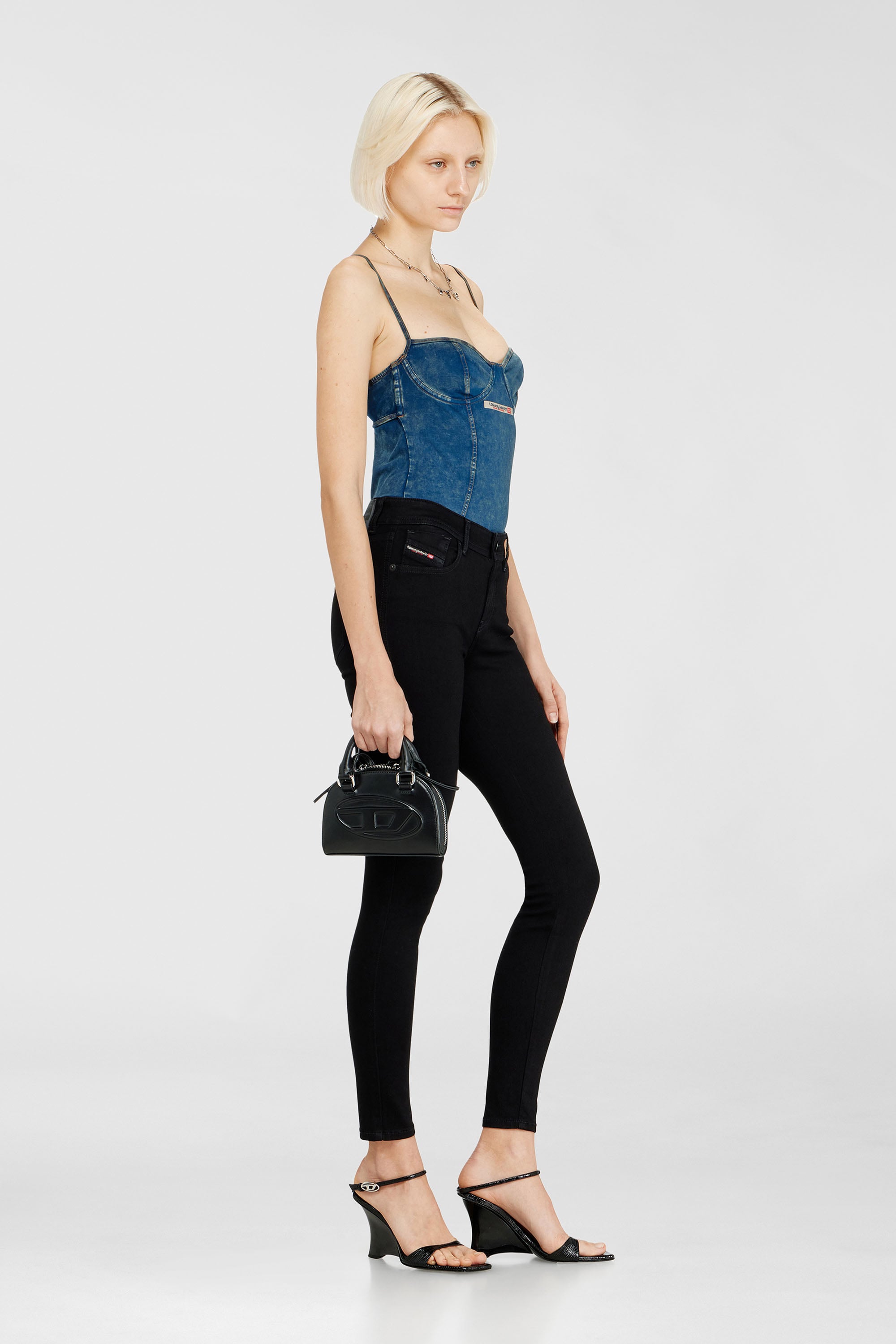 Diesel - Skinny Jeans 2017 Slandy 069EF Femme, Noir/Gris fonc&eacute; - Image 3