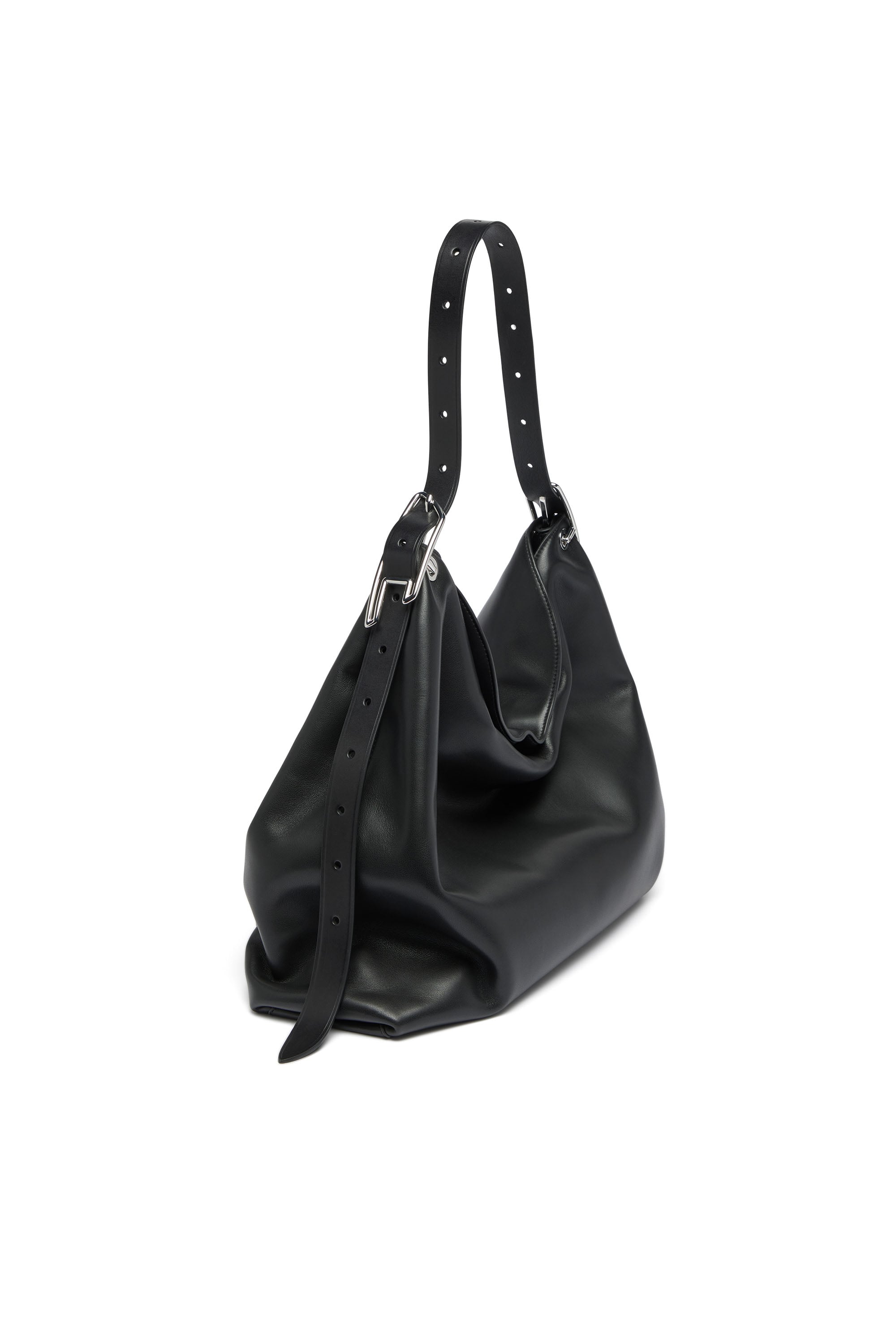 Diesel - D-LINE HOBO L, D-Line-Sac hobo en cuir Femme in Noir - 3