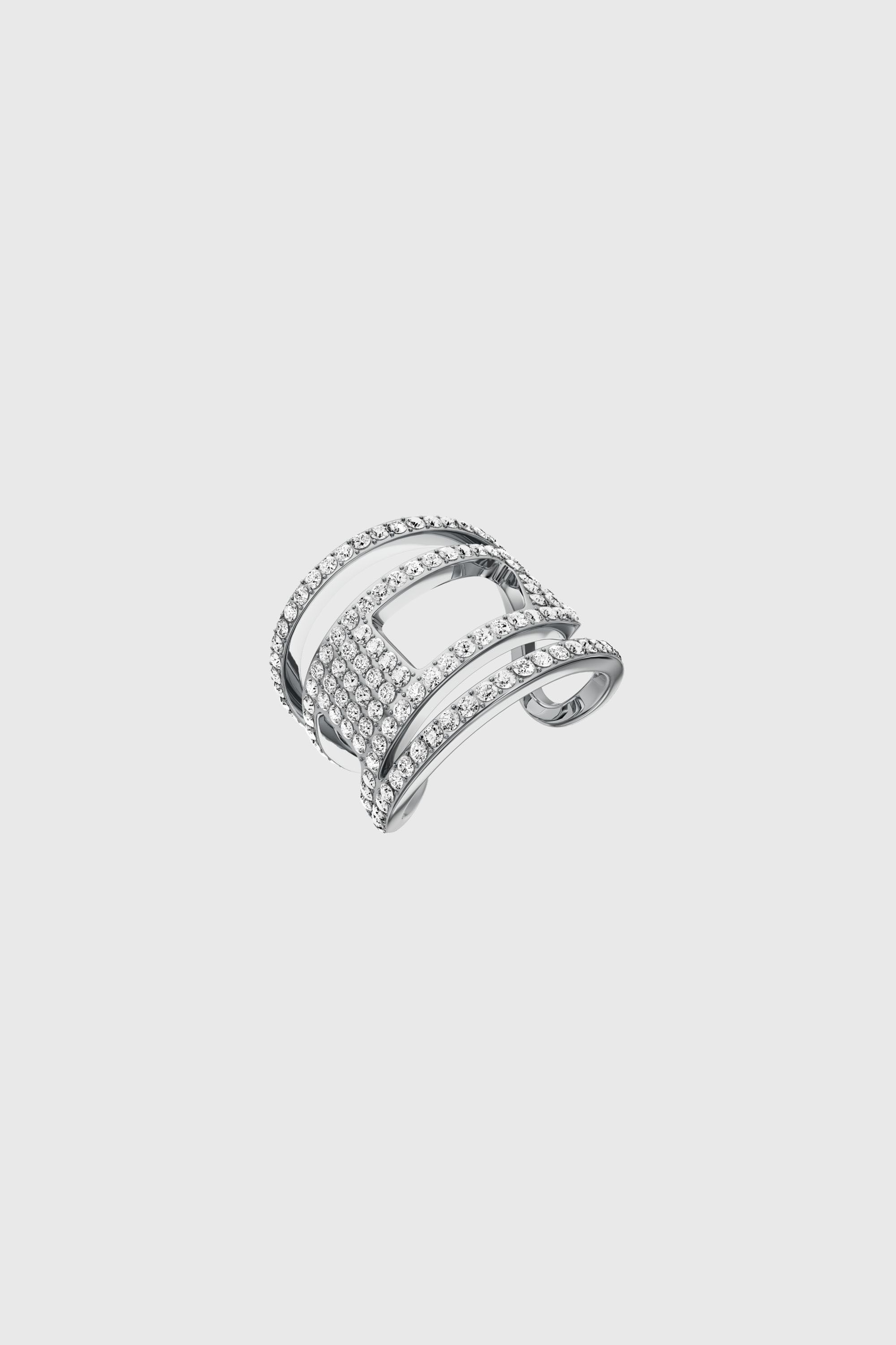 Diesel - DX1705040 JEWELLERY, Unisex's Stainless steel glitz D band ring in Silver - 1