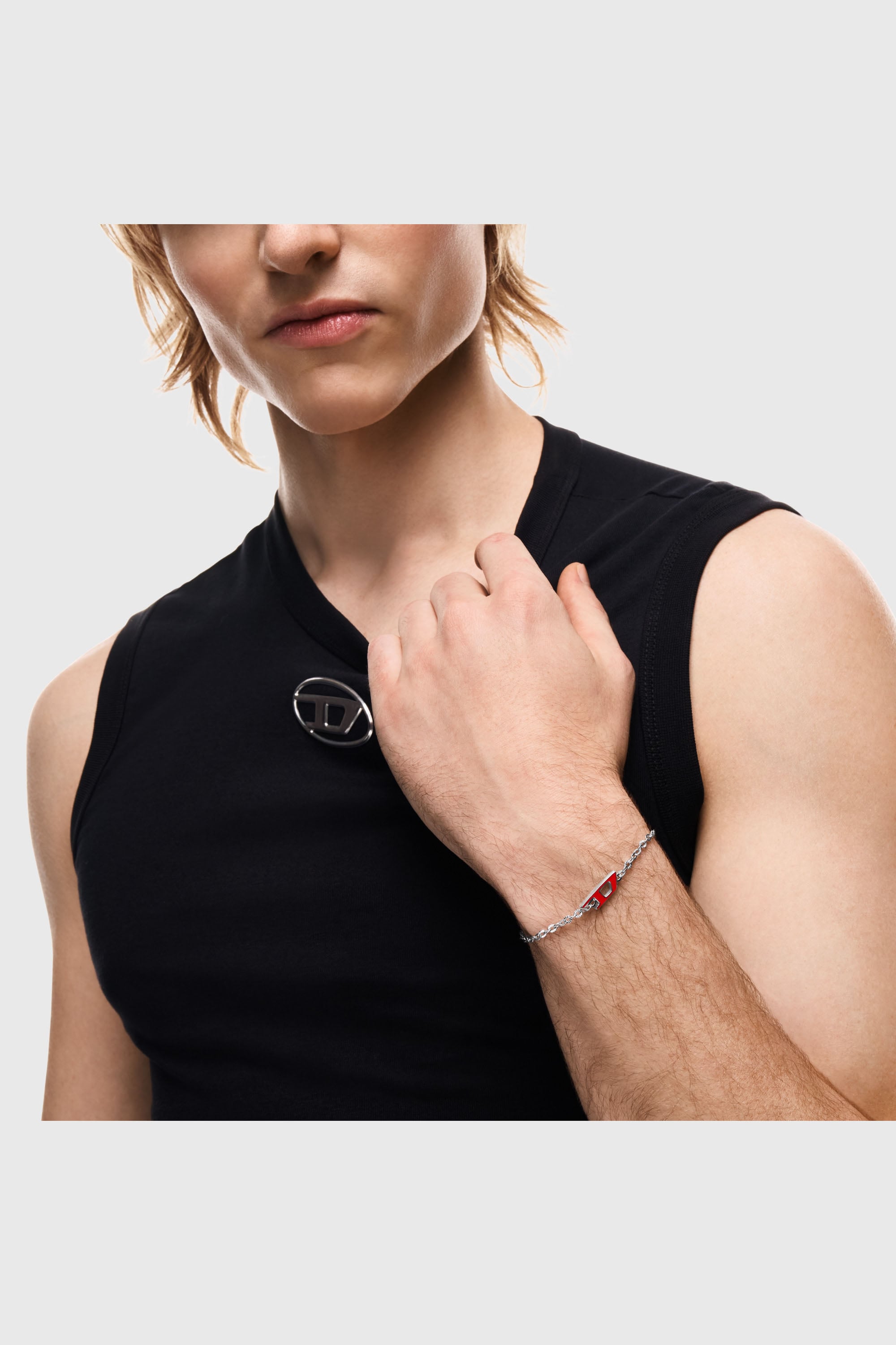Diesel - DX1691040 JEWELLERY, Pulsera de cadena de acero inoxidable Unisex in Plateado - 5