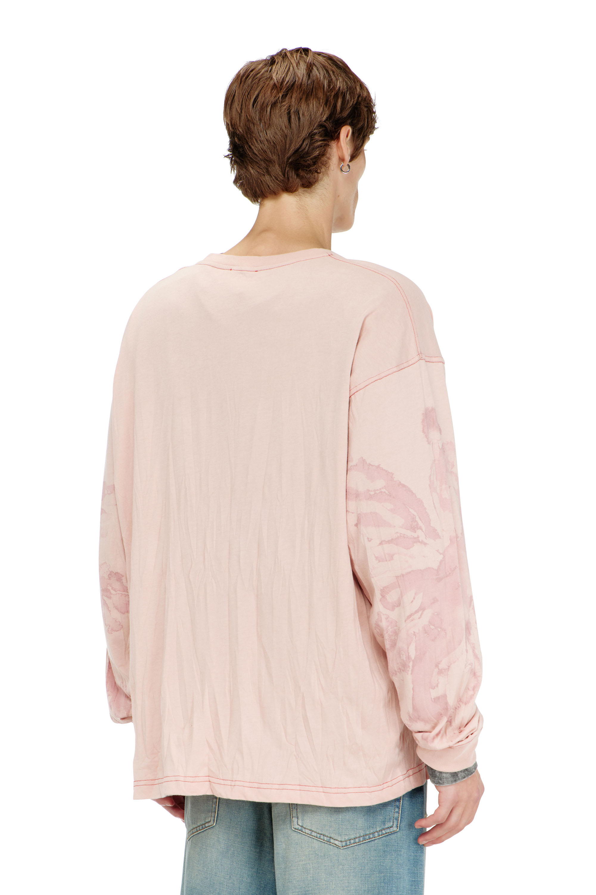 Diesel - T-BOXT-LS-AA4, Camiseta relaxed de manga larga con estampado irregular Hombre in Rosa - 4