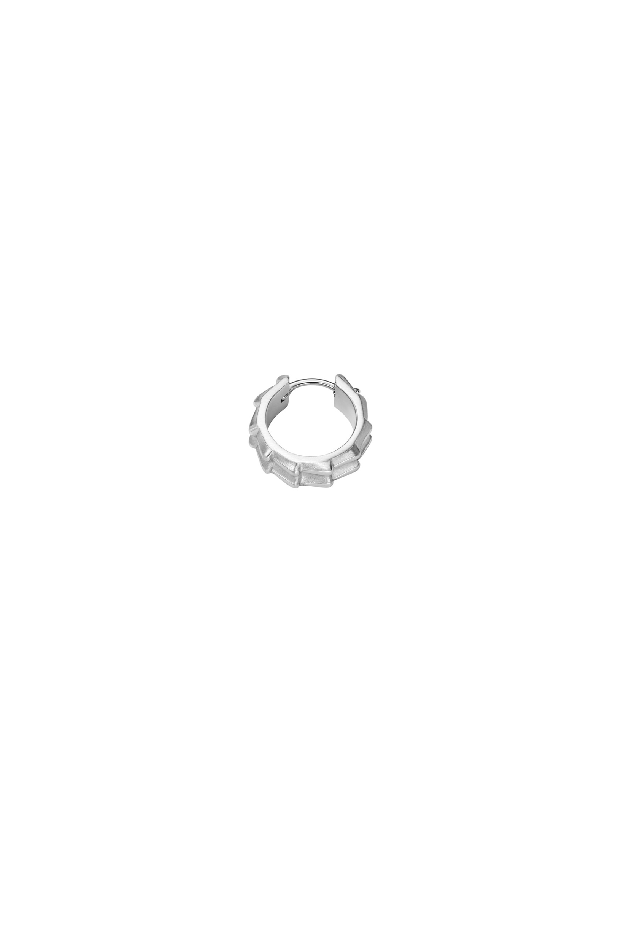 Women's Stainless steel single hoop earring | Silver | Diesel