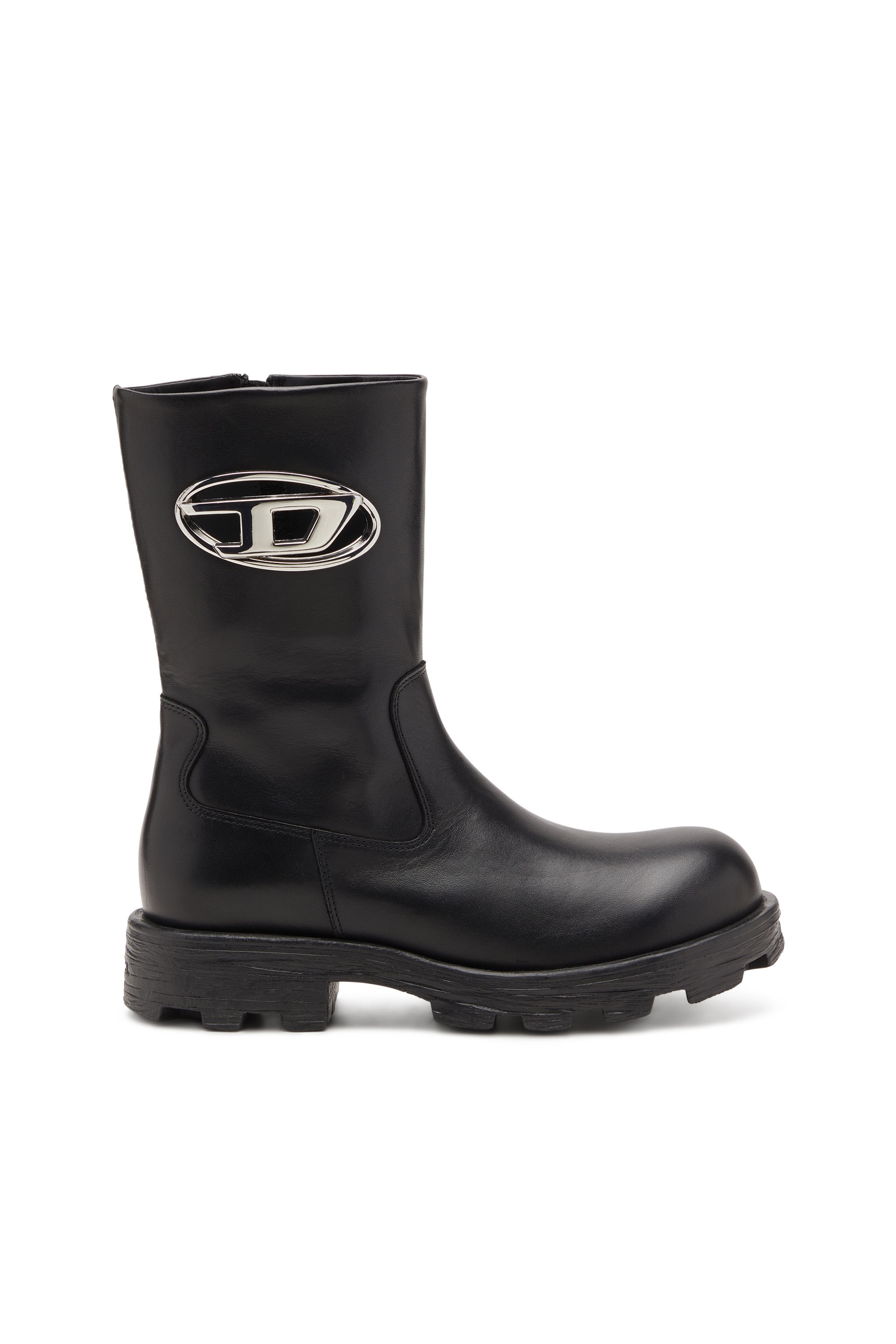 Diesel - D-HAMMER BKR D W, Female's D-Hammer-Biker boots in shiny leather in Black - 1