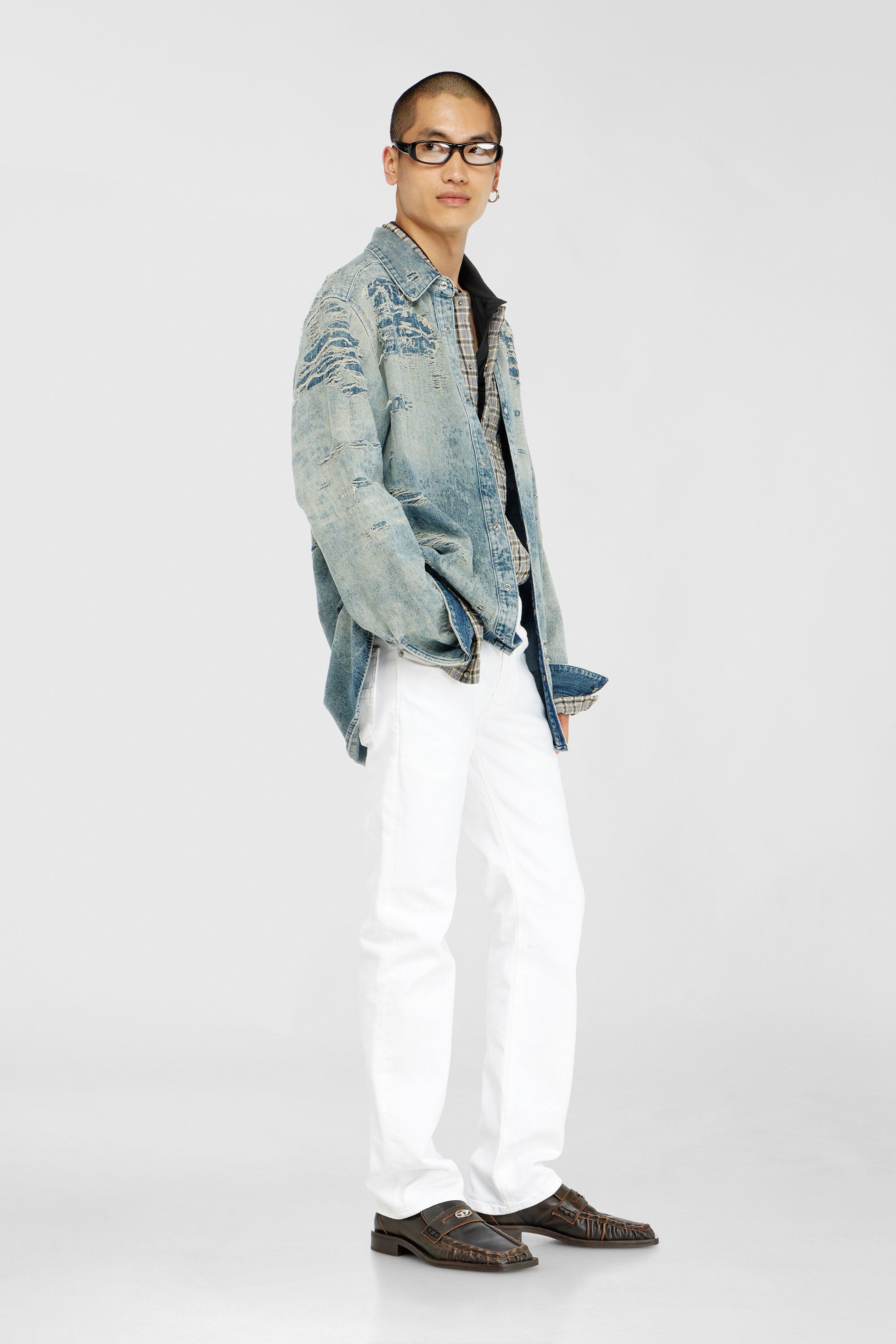 Diesel - Man's Regular Jeans 1985 Larkee 09K05, White - 2