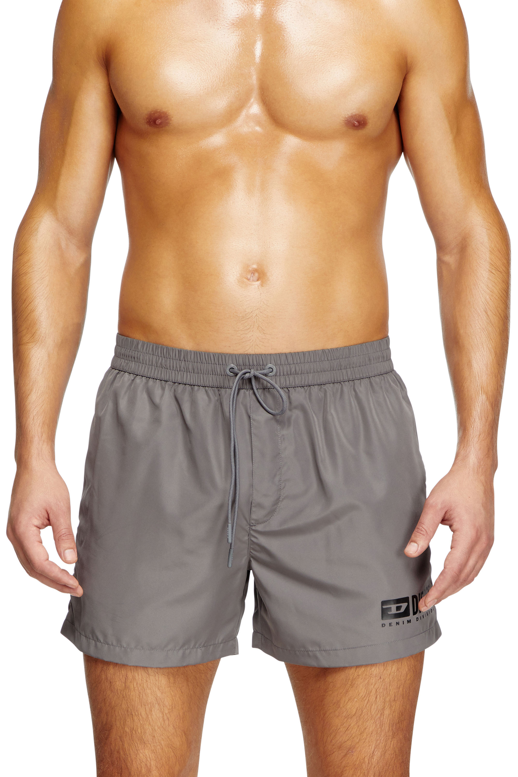 Diesel - KEN-37-D-BOX, Shorts de ba&ntilde;o de longitud media con estampado del logotipo Hombre in Gris - 1