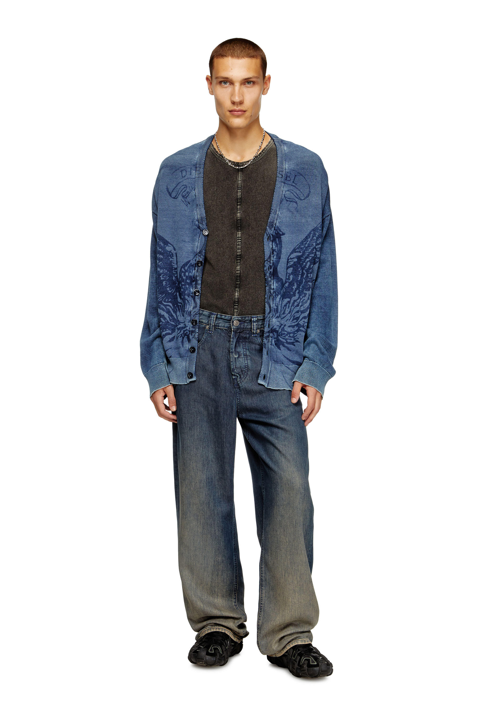 Diesel - Relaxed Jeans 2001 D-Macro 068TD Homme, Bleu Foncé - Image 2