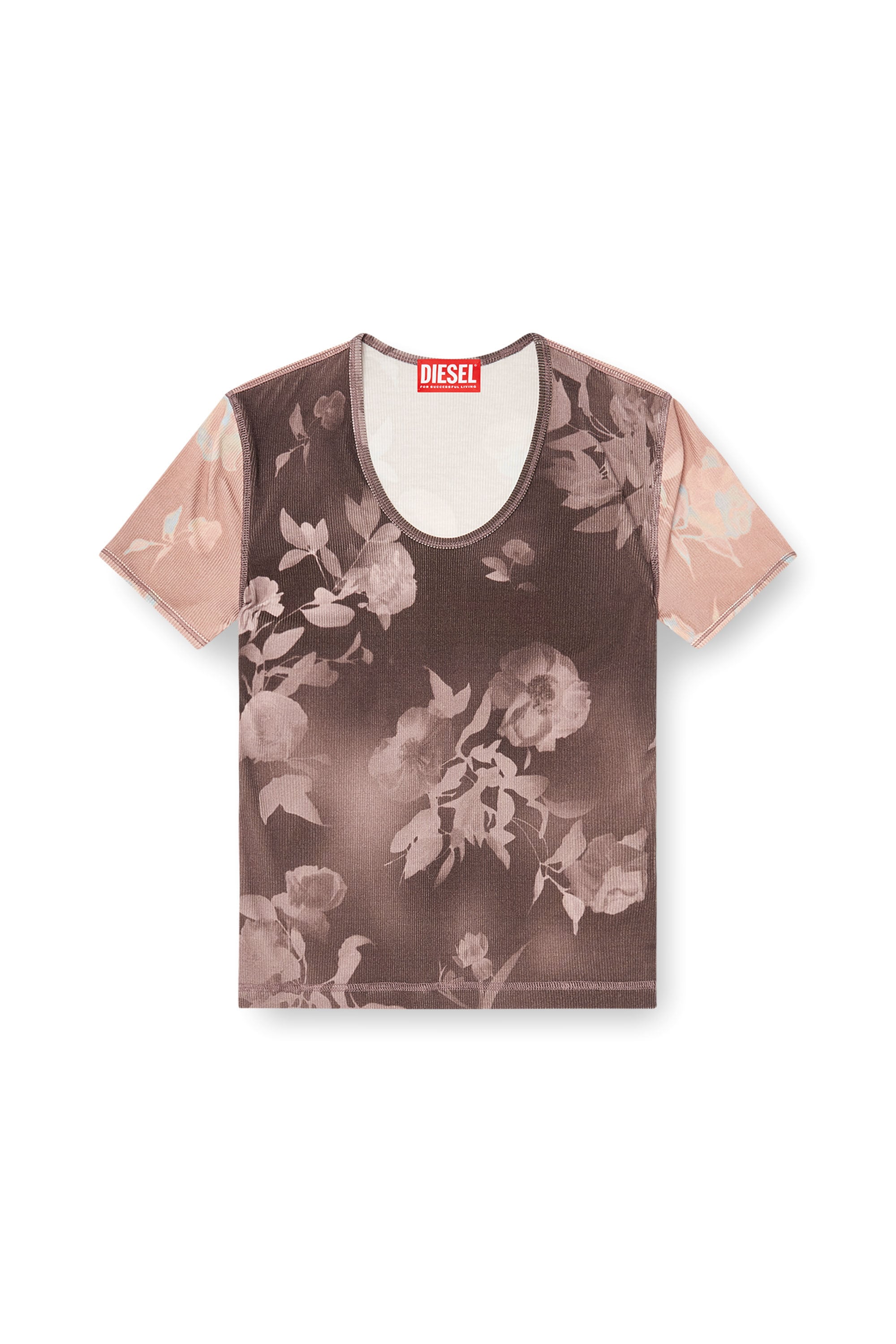 Diesel - T-ELENEWU, Top en jersey c&ocirc;tel&eacute; &agrave; motif floral Femme in ToBeDefined - 3