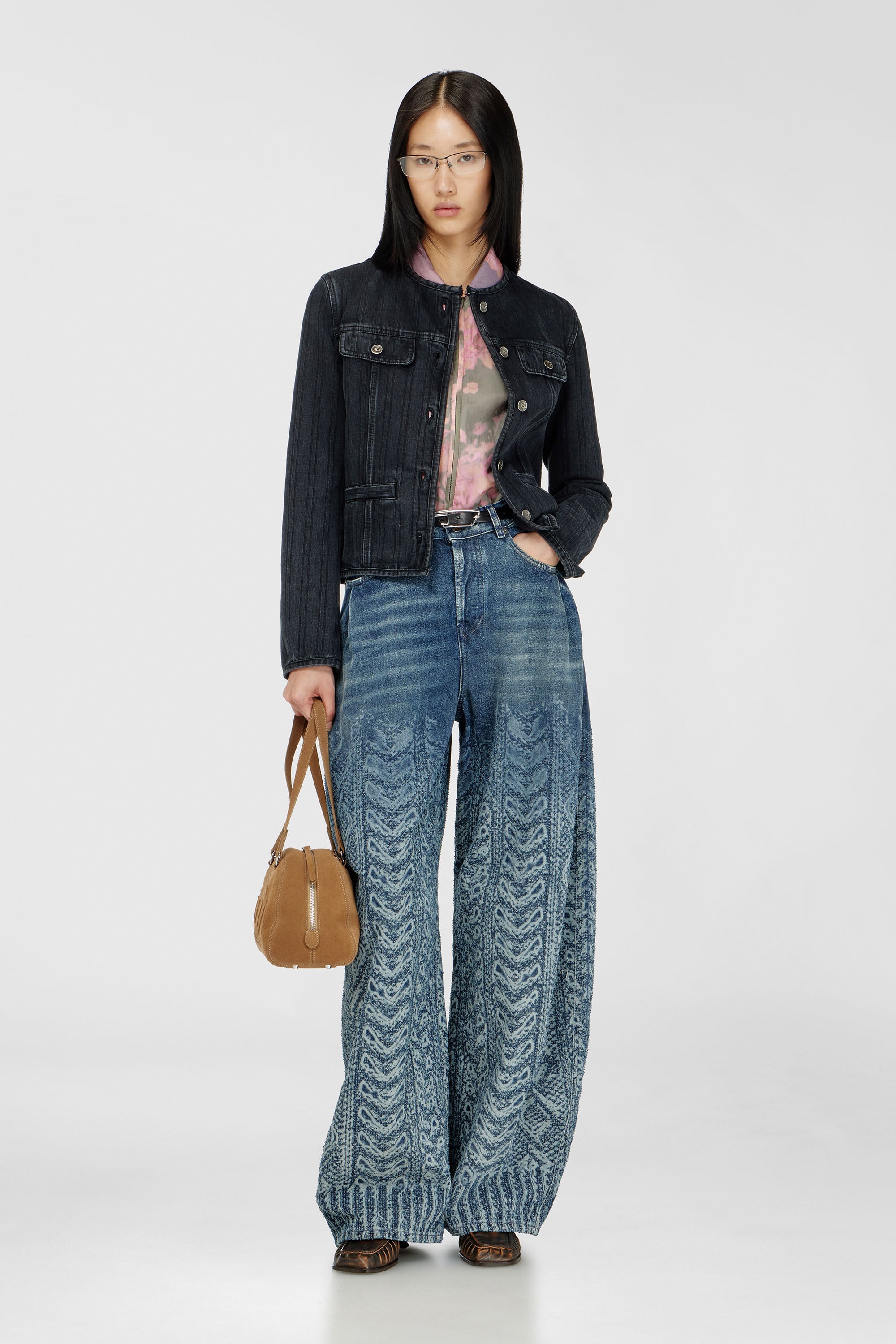 Diesel - Woman's Relaxed Jeans 1987 D-Khelz 007EV, Dark Blue - 2