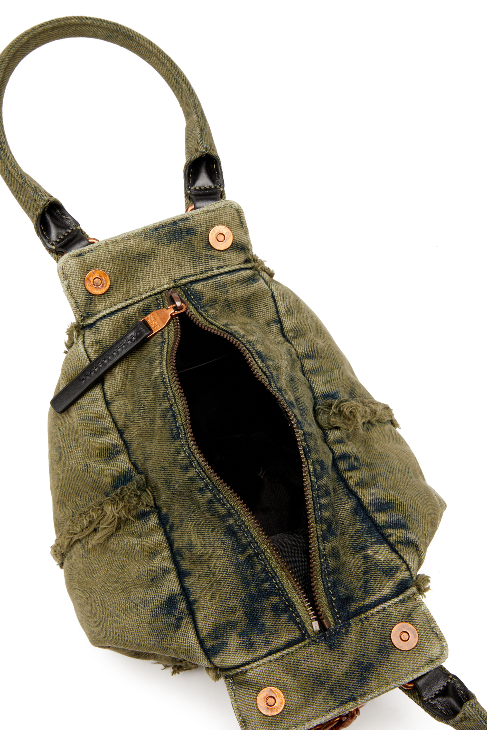 diesel Vina-Xs ハンドバッグ ショルダー Women's D-Vina-Xs-Handbag in distressed denim | Green | Diesel