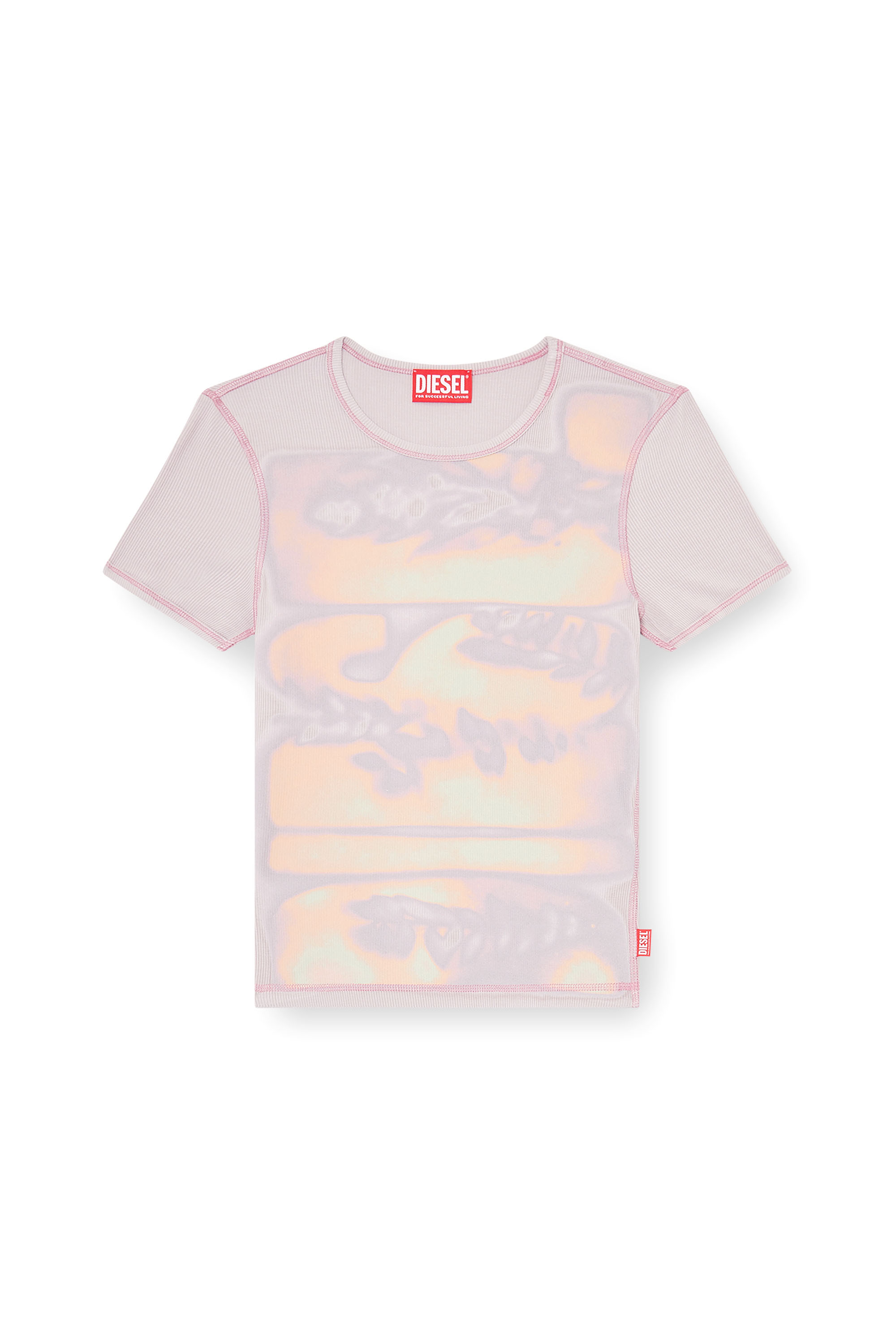 Diesel - T-ELE-LONG-AA1, Haut slim en jersey avec imprim&eacute; graphique Femme in ToBeDefined - 3