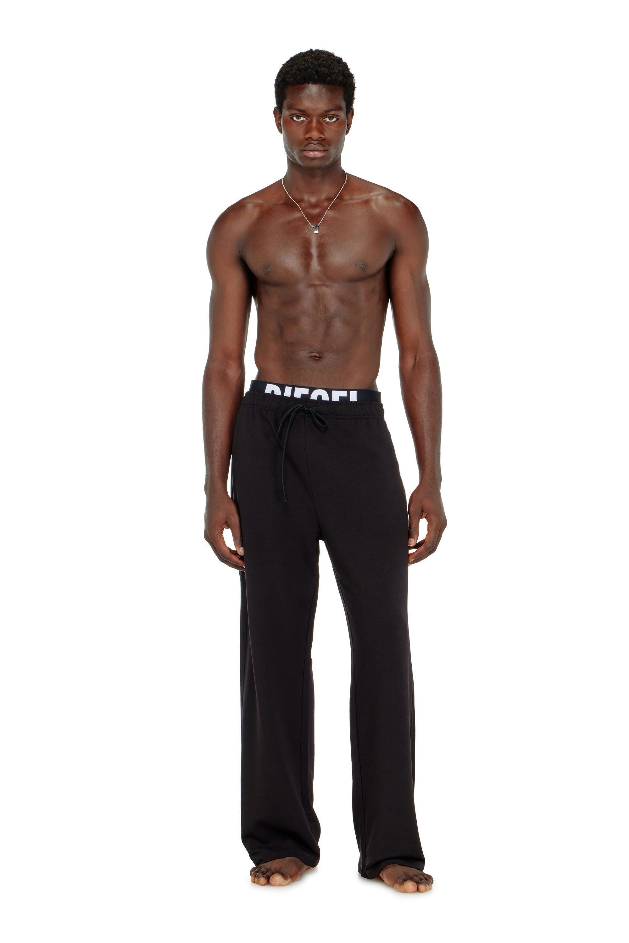 Diesel - BRADLEY-D-POP, Man's Cotton sweatpants with Diesel logo waistband in Black - 3