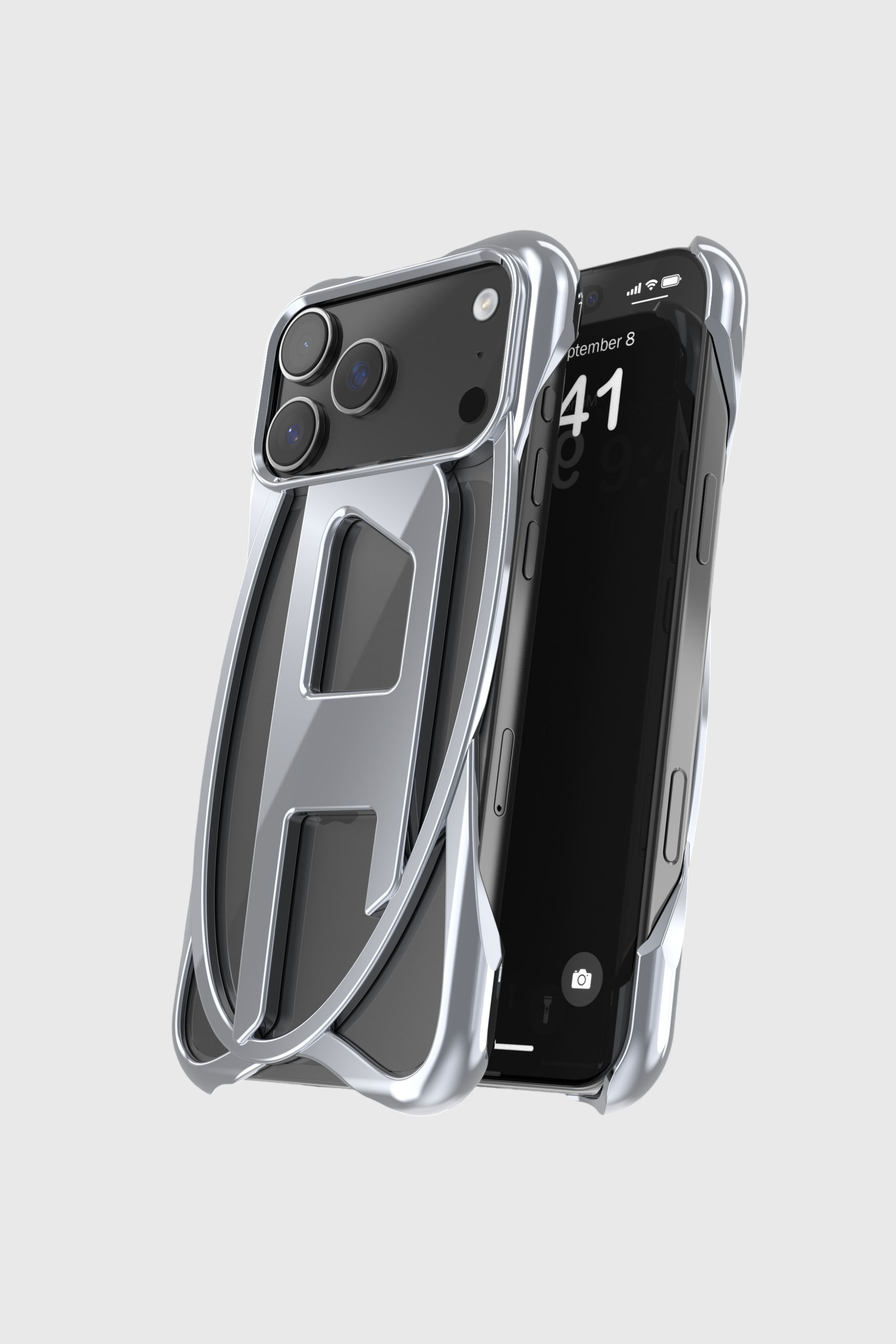 ゲ*コ様 DIESEL CAGED D CASE iPhone 17 Pro Women's Caged D glossy case for iPhone 17 Pro Max | Grey | Diesel