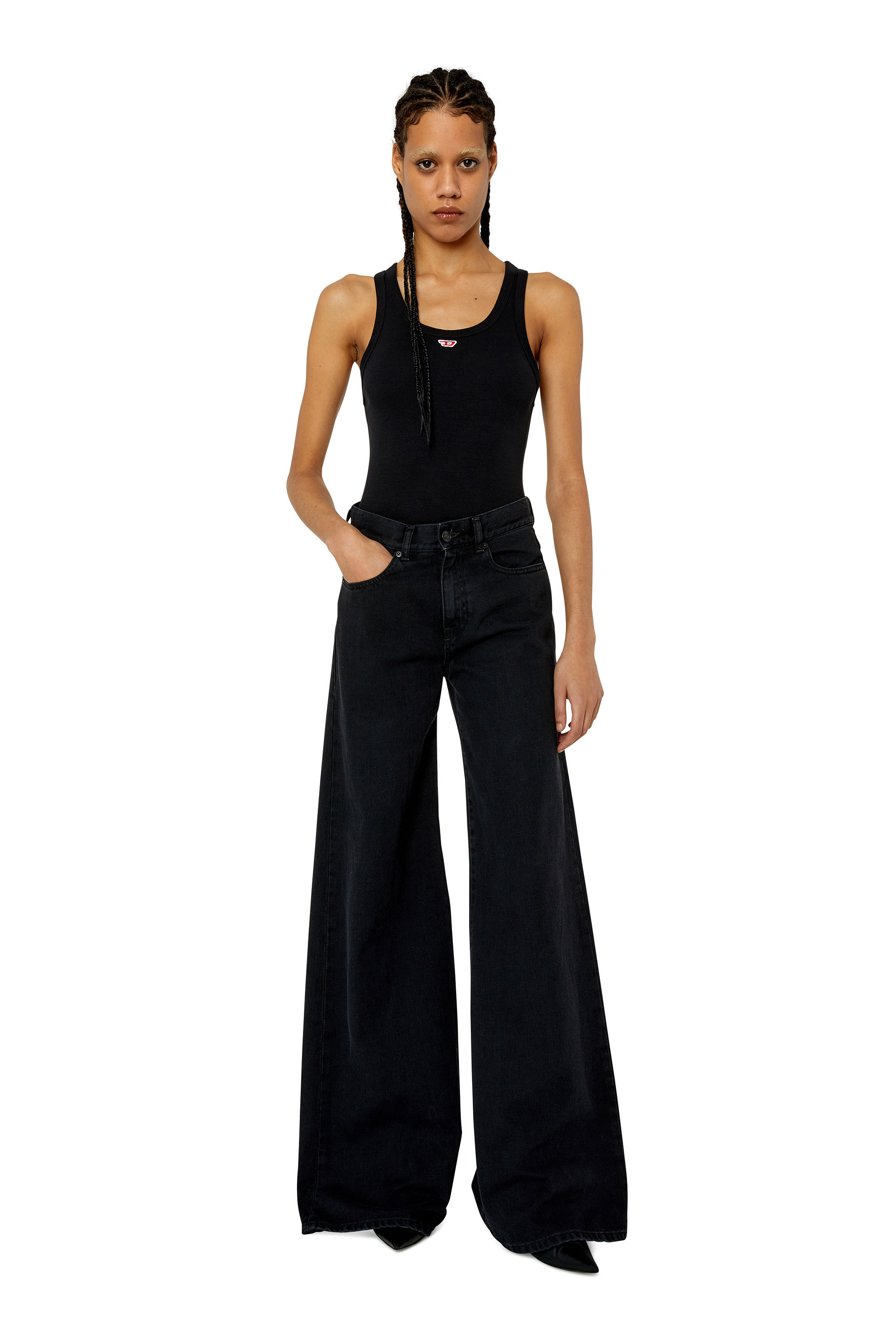 Diesel - Bootcut and Flare Jeans 1978 D-Akemi Z09RL, Woman's Bootcut Jeans - 1978 in Black/Dark grey - 5