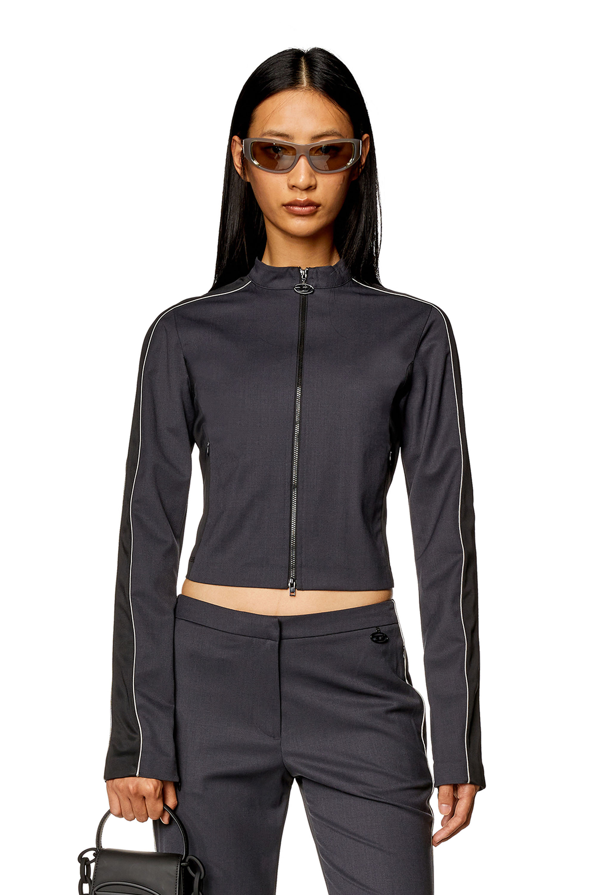 Women's Racer jacket in double-knit and wool blend | Diesel