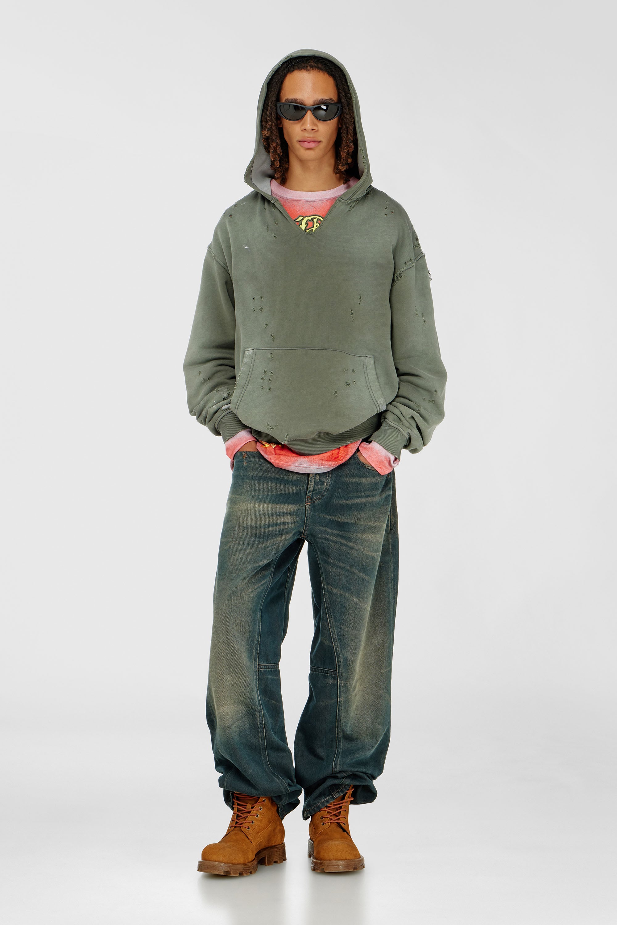 Diesel - Relaxed Jeans 2001 D-Macro 09P85 Hombre, Azul Oscuro - 1