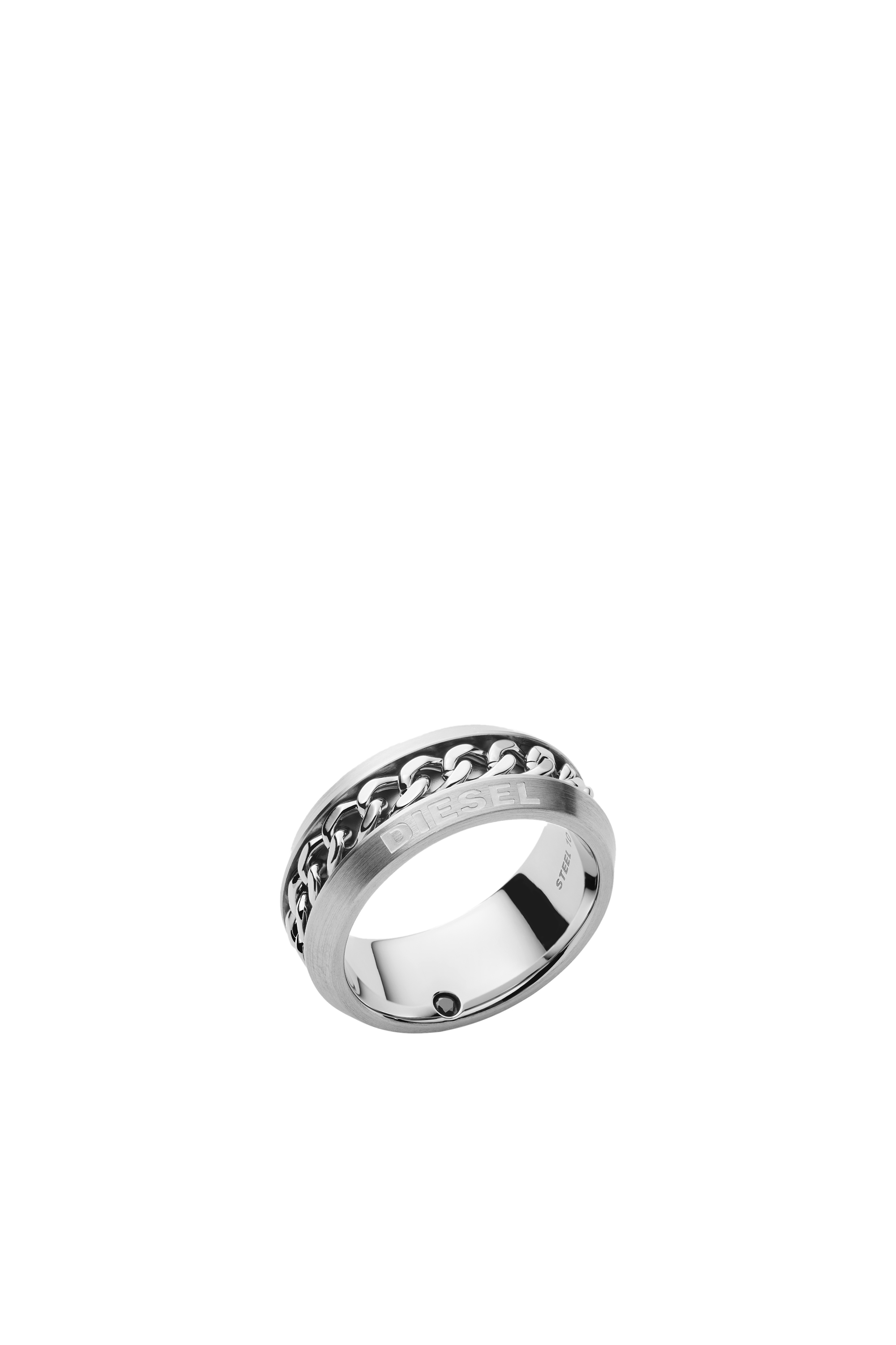 DIESEL キーリング SILVER Women's Font Two-Tone Band Ring | Silver | Diesel