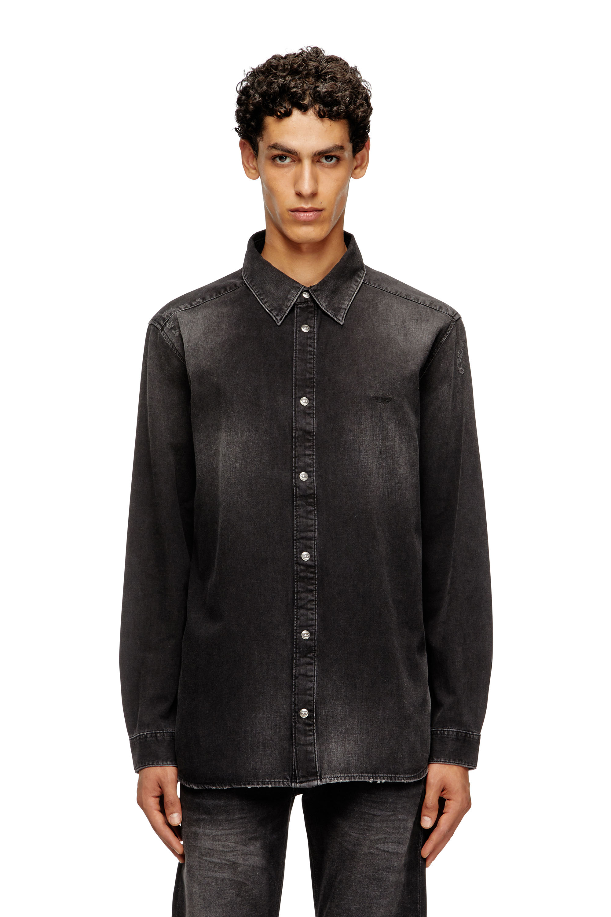 Diesel - D-SIMPLY, Male's Long-sleeve denim shirt in Black - 1